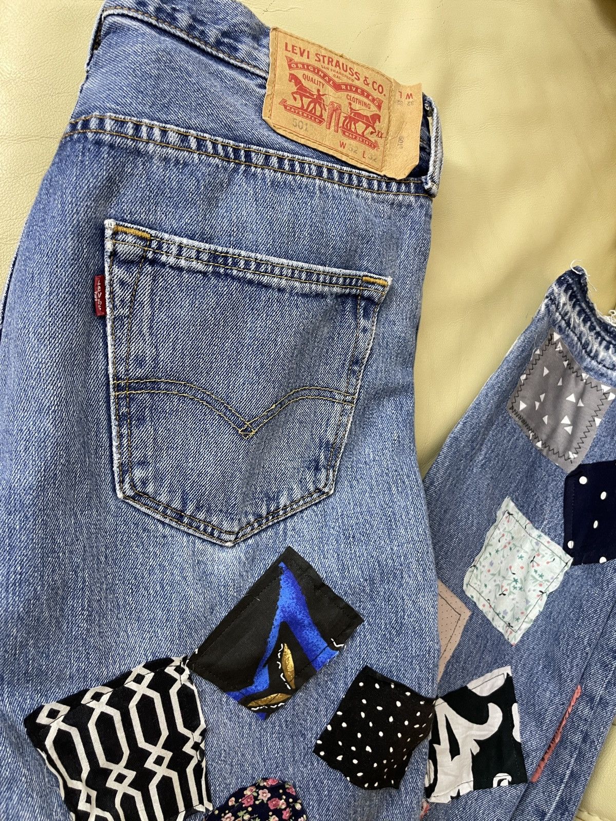 Levi's Levi's 501 custom patchwork denim jeans Size US 32 / EU 48 - 25 Thumbnail