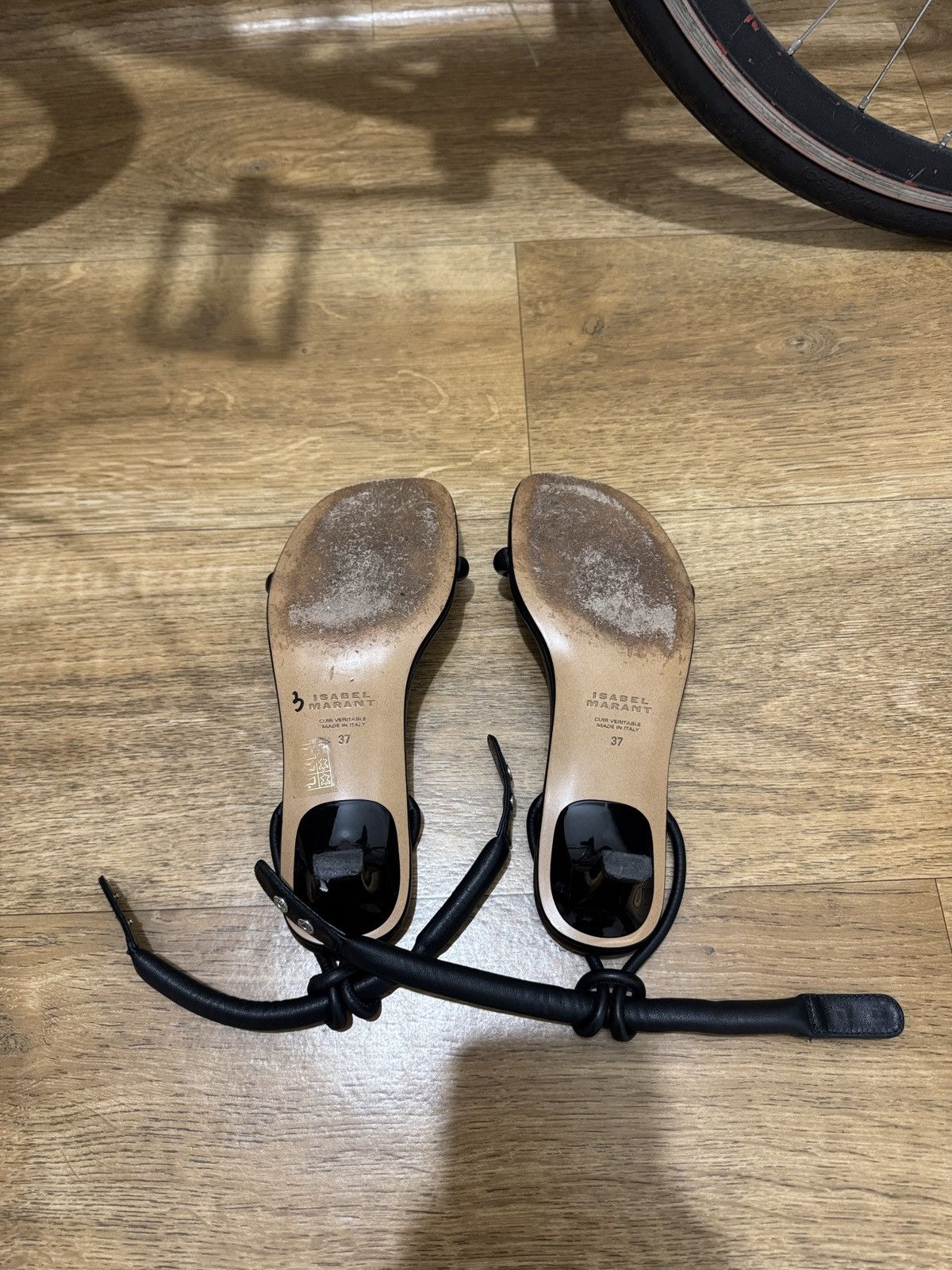 Isabel Marant VINTAGE ISABEL MARANT BLACK LEATHER HEELS Size US 6.5 / IT 36.5 - 4 Thumbnail