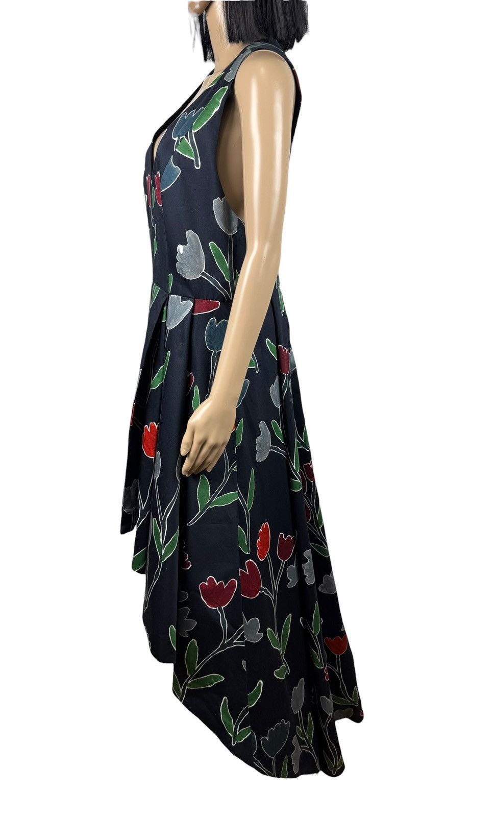Alice + Olivia Alice + Olivia Tulip Printed High Low Cotton Dress Beckie Size L / US 10 / IT 46 - 5 Thumbnail
