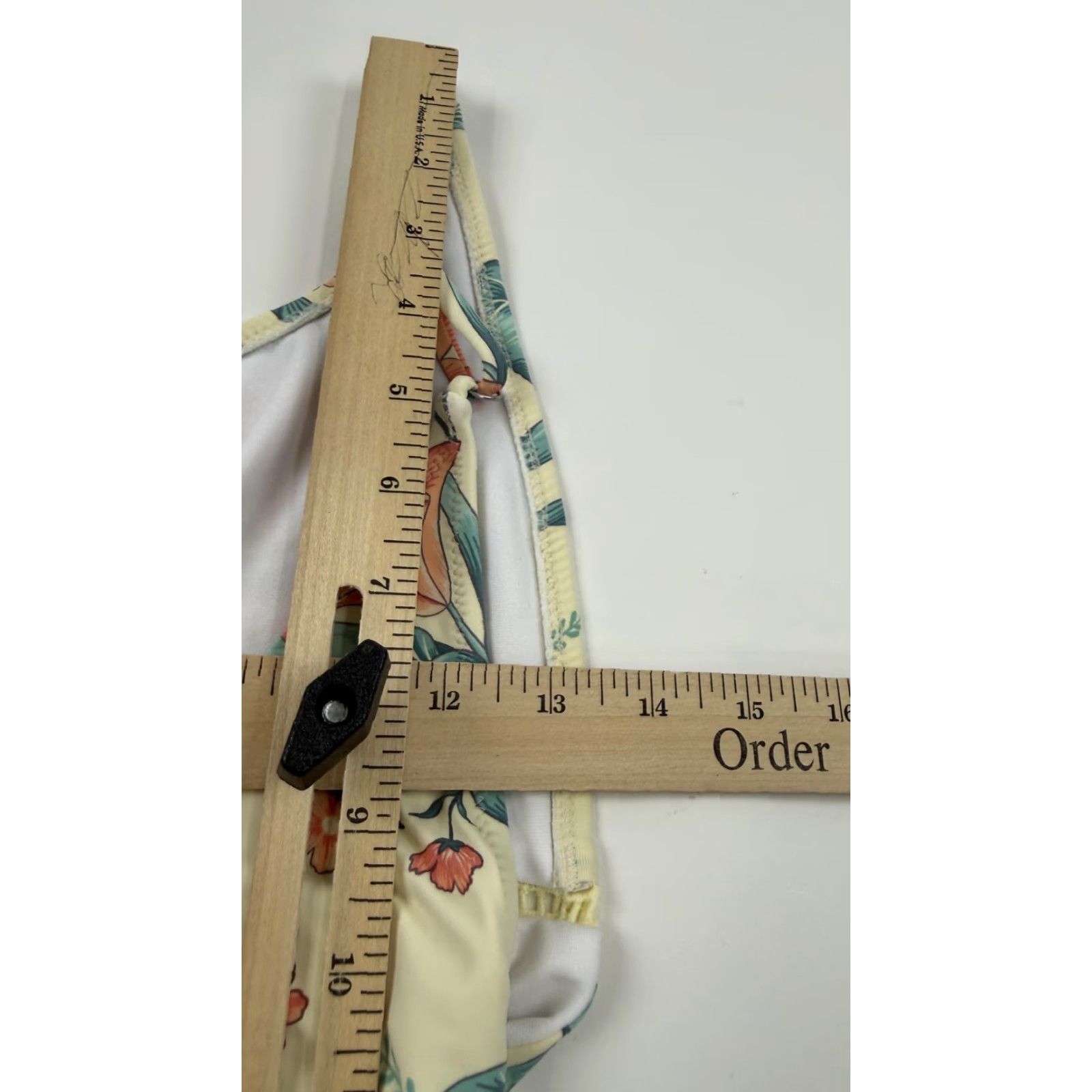 Rhythm Rhythm One Piece Swimsuit Womens Medium Yellow Floral Adjustable Straps Low Back Multicolor Floral _Lined_ 90s? Size ONE SIZE - 7 Thumbnail