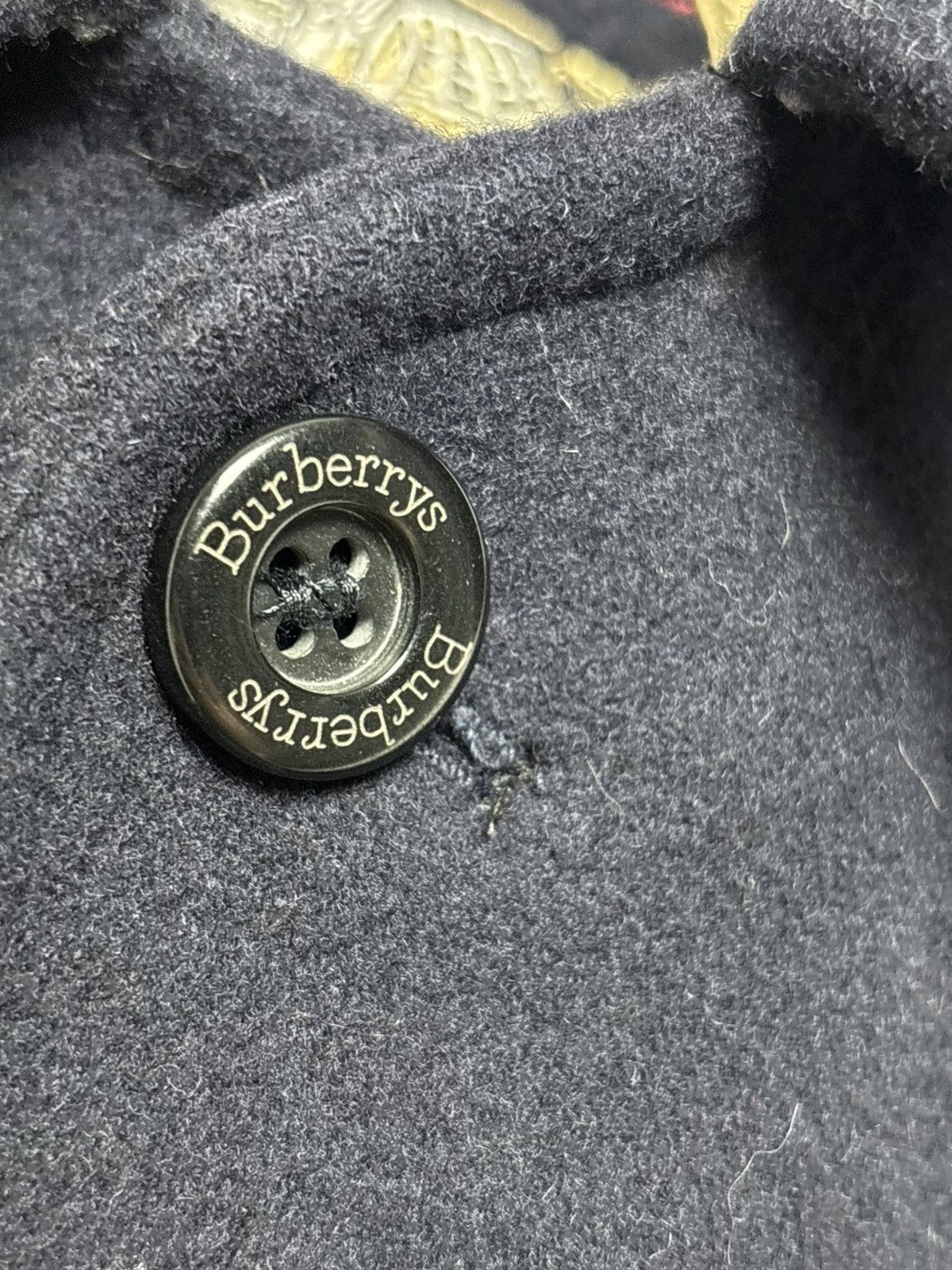Burberry Burberry’s Navy Blue Wool Heavy Coat Vintage Size US XL / EU 56 / 4 - 4 Thumbnail