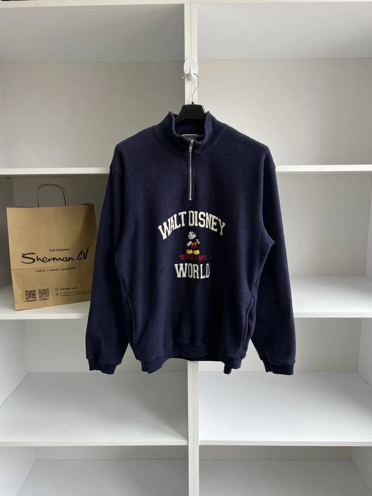 Disney × Vintage Vintage Disney 1/4 zip sweatshirt Size US M / EU 48-50 / 2 - 1 Thumbnail