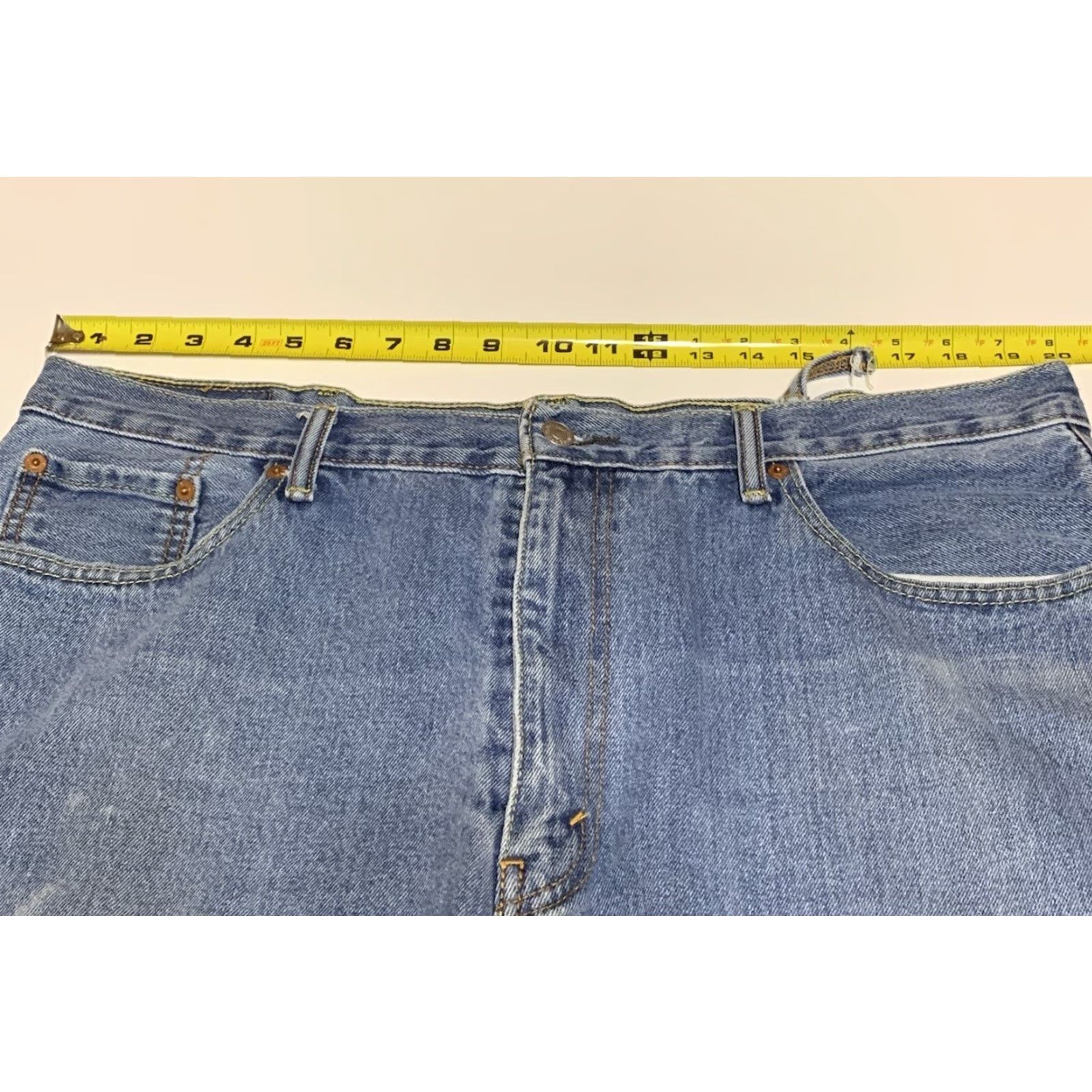 Levi's VINTAGE Levi's 550 Jeans Distressed Relaxed Fit Men 40x32 Straight Denim Cotton Blue 550 Series Mens Jeans Size US 40 / EU 56 - 3 Thumbnail