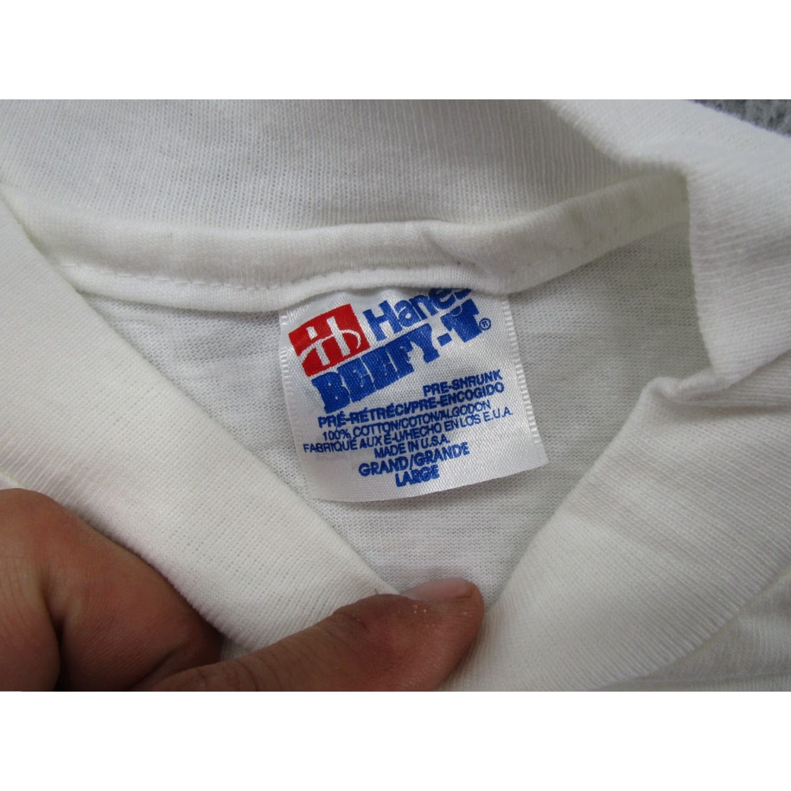 Hanes VINTAGE Ben Franklin President Morals Laws Single Stitch Shirt Men L White Nike Size US L / EU 52-54 / 3 - 4 Thumbnail