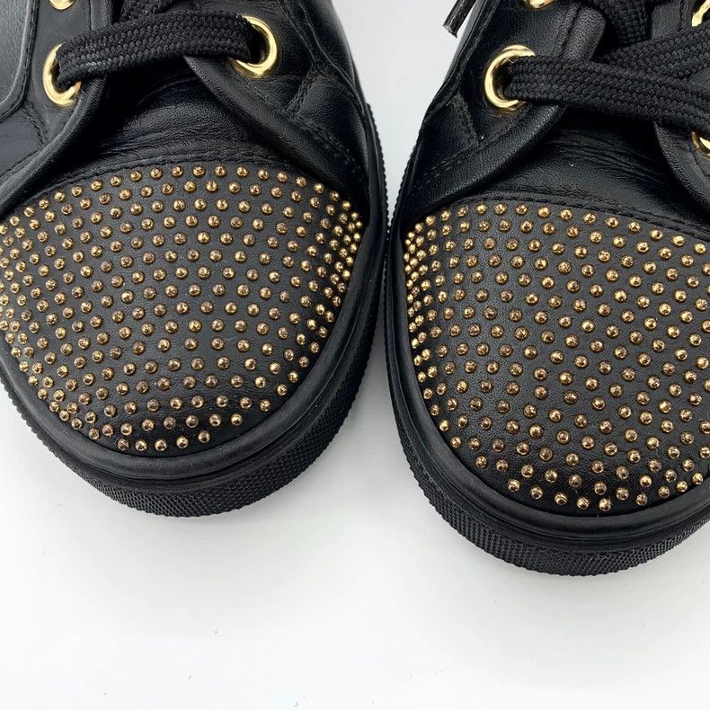 Louis Vuitton Louis Vuitton Black metal studded lace-up casual high-tops Size US 5 / IT 35 - 9 Thumbnail