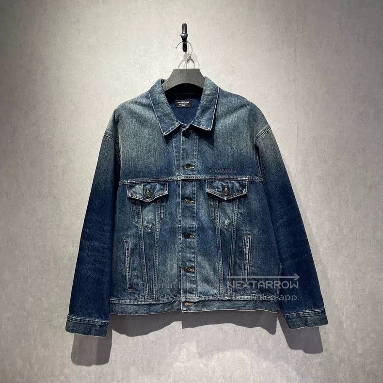 Balenciaga Balenciaga Logo Embroidered Denim Jacket Size US S / EU 44-46 / 1 - 1 Thumbnail