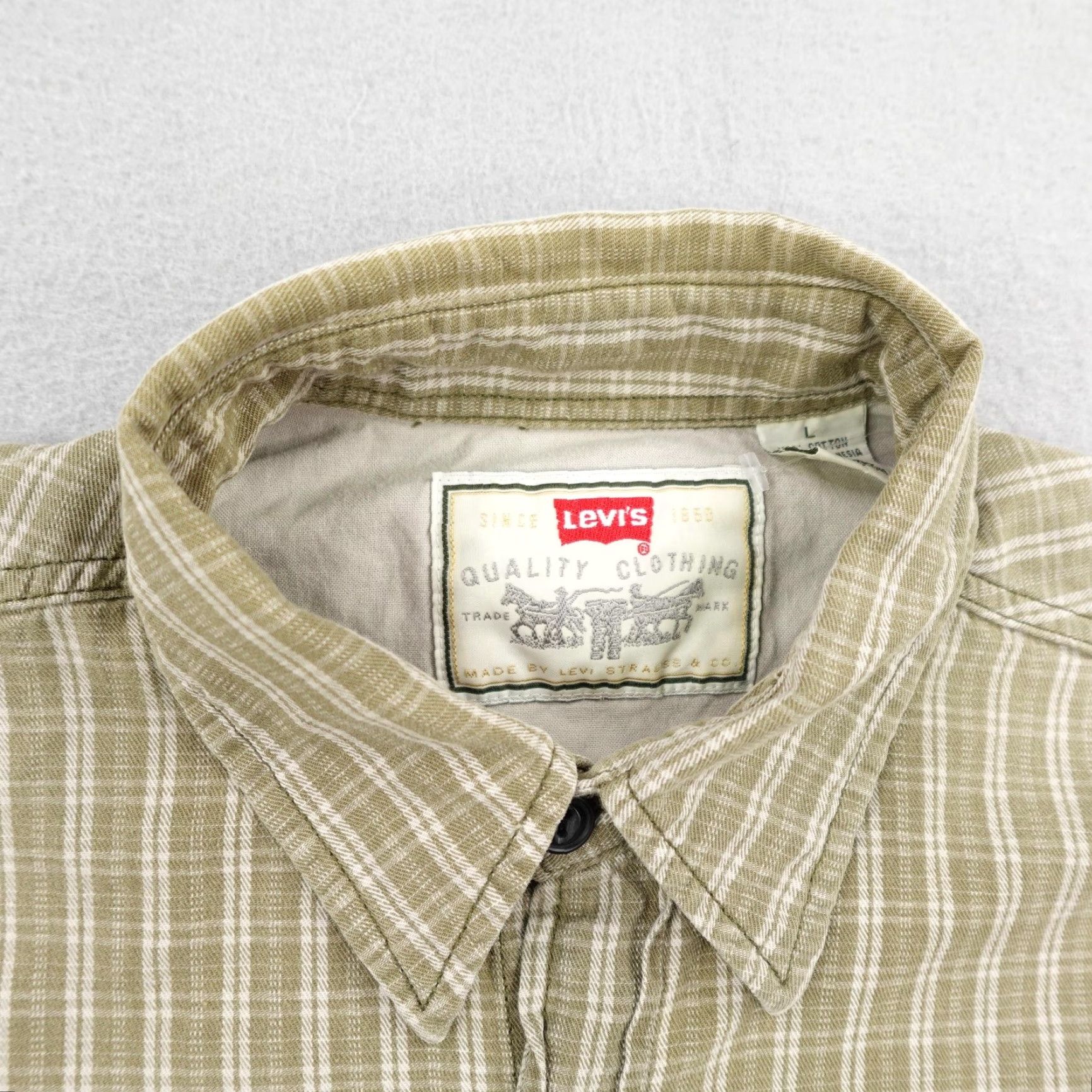 Levi's VINTAGE Levi's Shirt Mens Large Green Plaid Button-Up Dual Pocket 90s Silver Tab Size US L / EU 52-54 / 3 - 2 Thumbnail