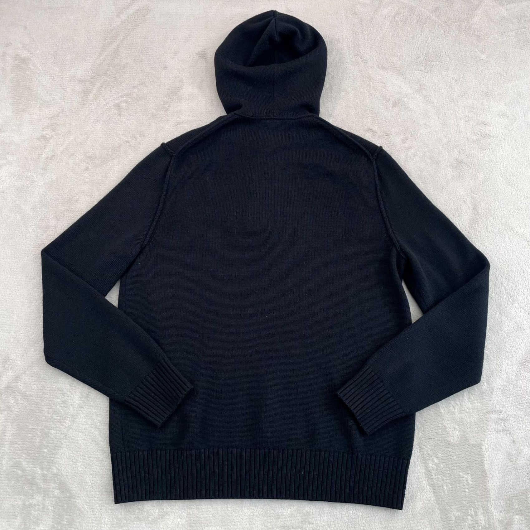 Banana Republic VINTAGE Banana Republic Hooded Henley Sweater Men L Black Nylon Wool Pullover Regular All Seasons Size US L / EU 52-54 / 3 - 4 Thumbnail