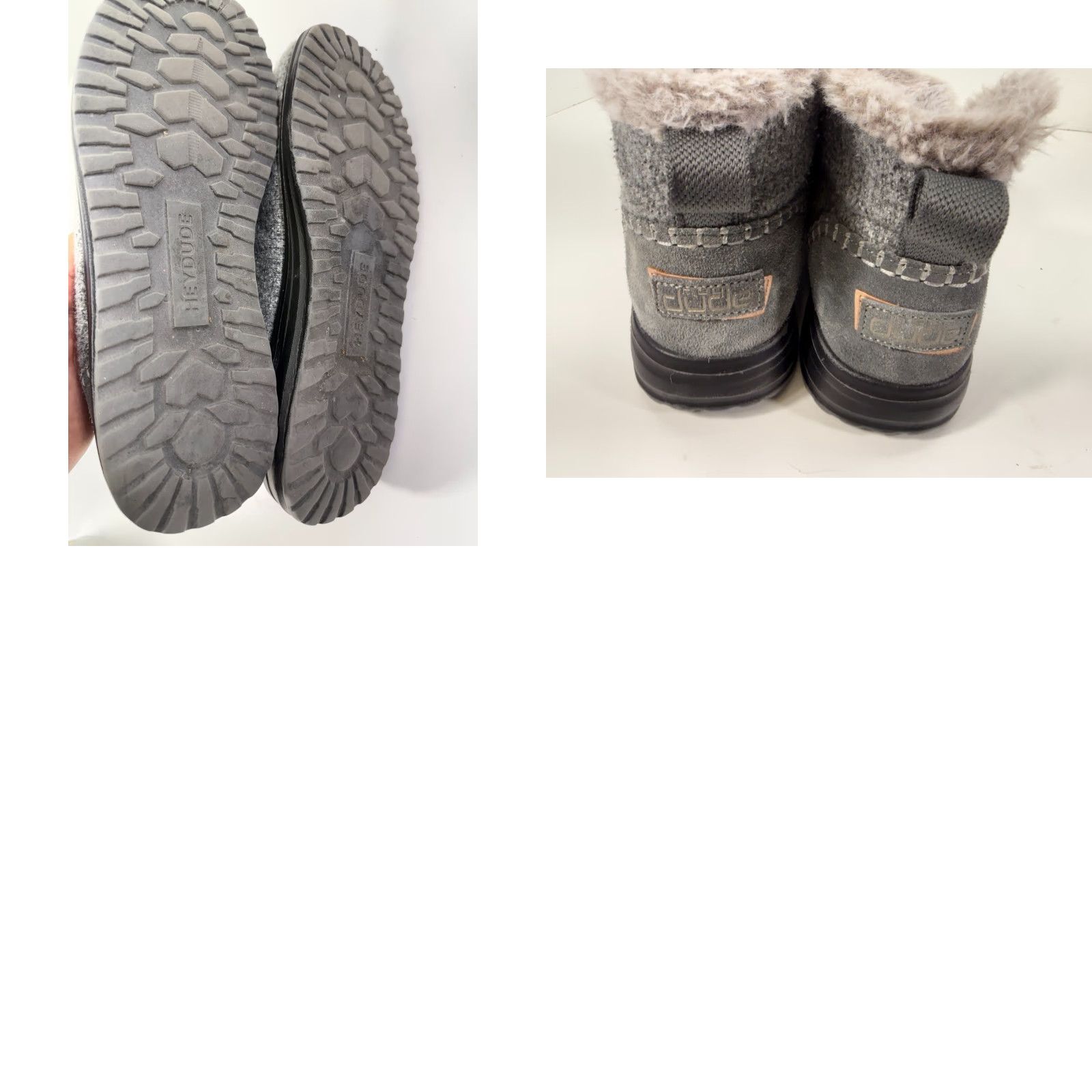 Vintage Hey Dude Denny Boots Womens 9 Sleet Gray Mock Toe Faux Fur Lined Ankle Bootie Size US 9 / IT 39 - 9 Thumbnail