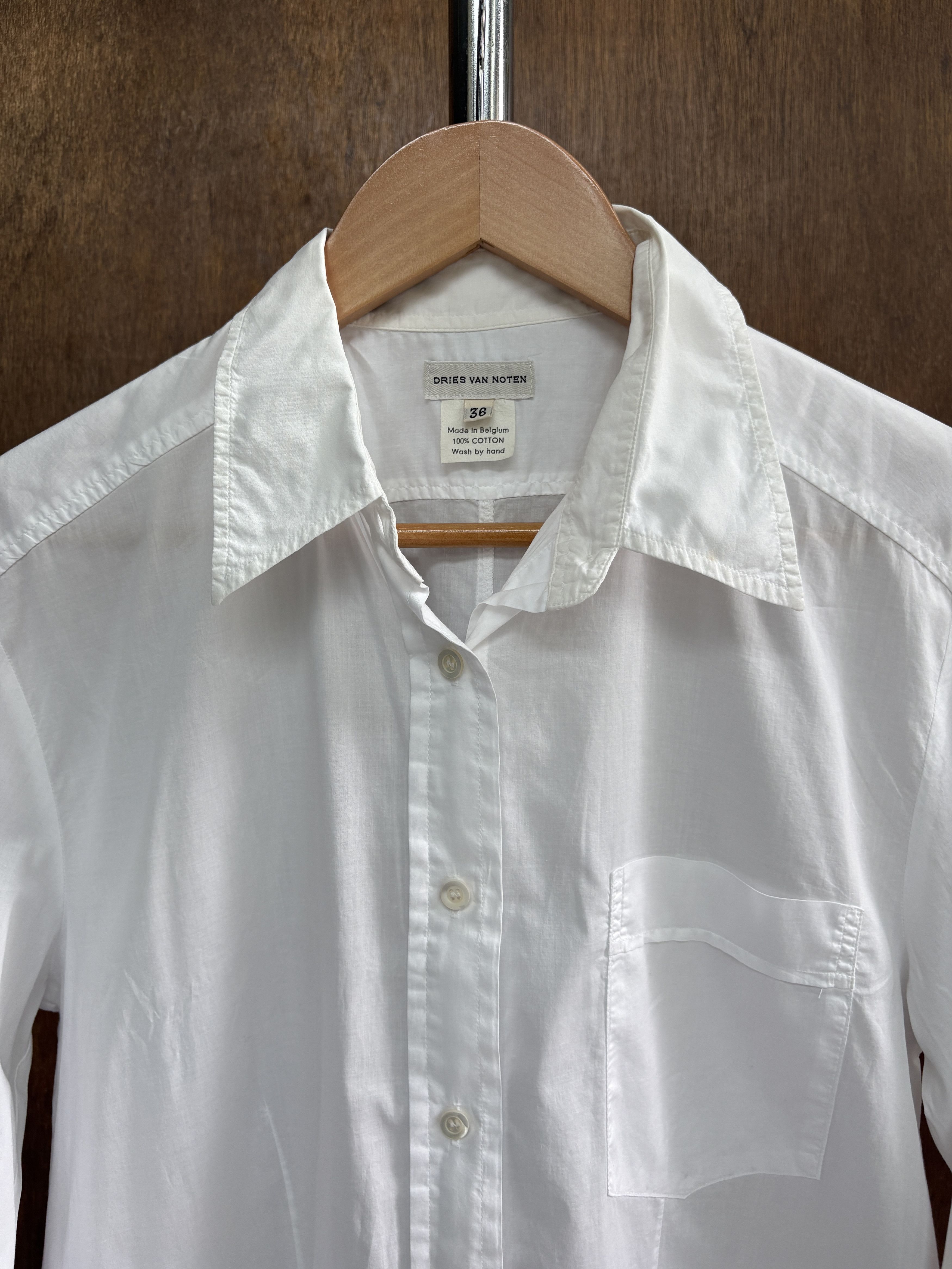 Dries Van Noten Classic Long White Shirt Made in Belgium Size US S / EU 44-46 / 1 - 2 Thumbnail