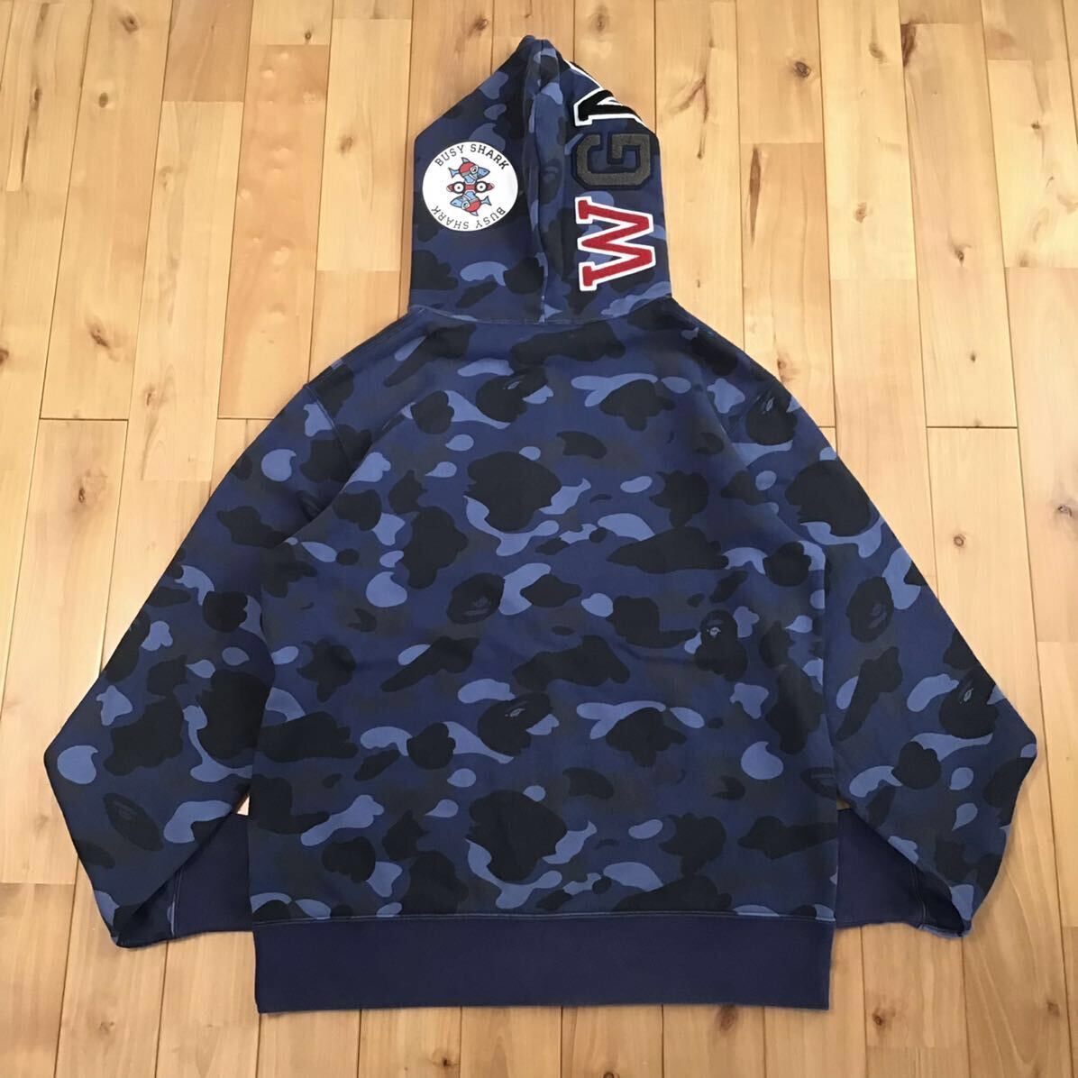 Bape 🔥XL🔥 BAPE Shark full zip hoodie Blue camo a bathing ape Size US XL / EU 56 / 4 - 3 Thumbnail