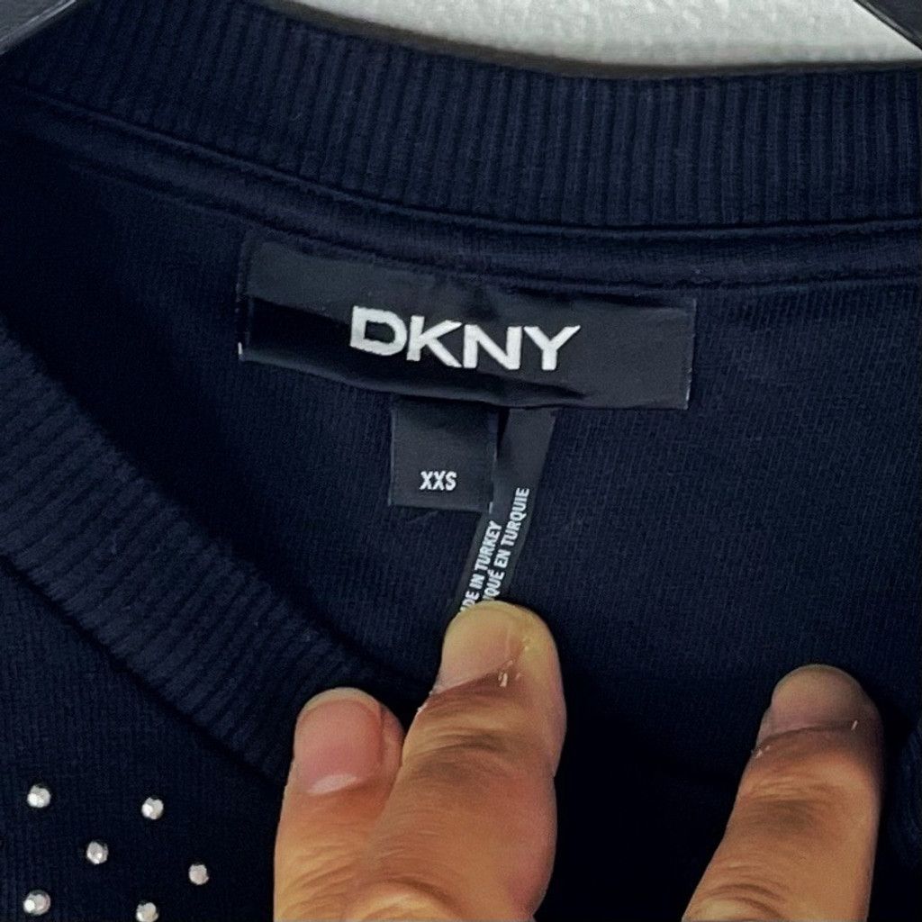 DKNY DKNY Women’s Metallic Studded Sweatshirt w Silver Logo XXS Size XXS / US 00 / IT 34 - 5 Thumbnail