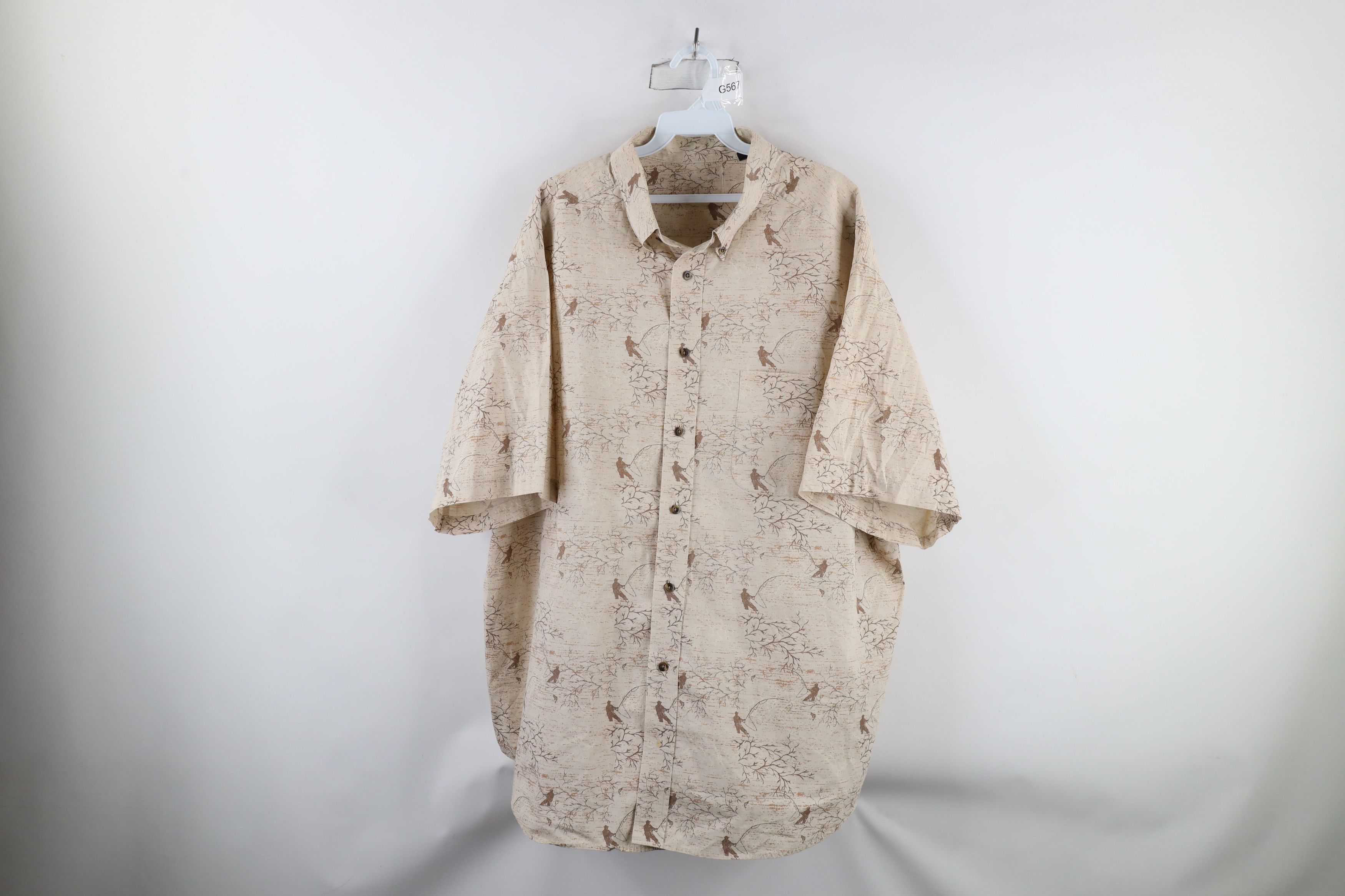 Vintage Vintage 90s Streetwear Nature Fly Fishing Button Down Shirt Size US XXL / EU 58 / 5 - 1 Thumbnail
