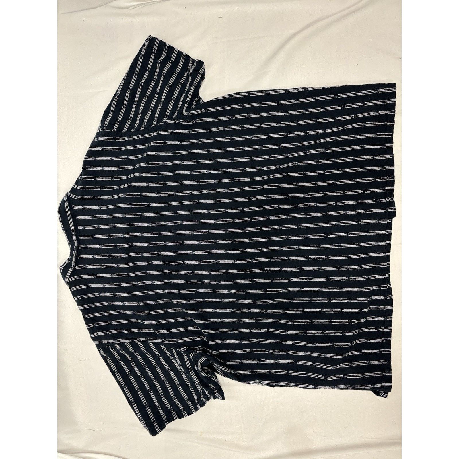 Old Navy OLD NAVY Button Up Short Sleeve Shirt Men’s 3X Stripe Blue Size US XXL / EU 58 / 5 - 7 Thumbnail