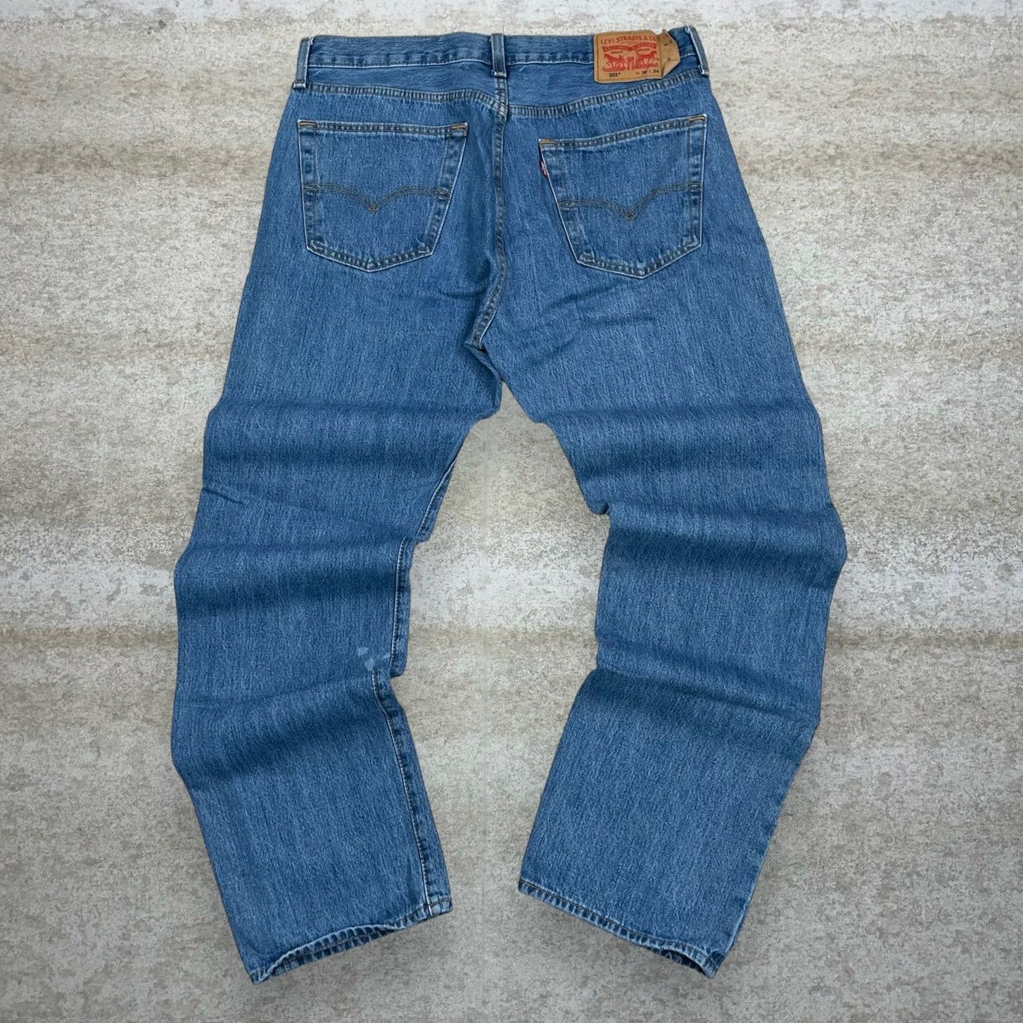 Vintage Y2K Levis 501 Jeans 36x34 Straight Leg Medium Wash