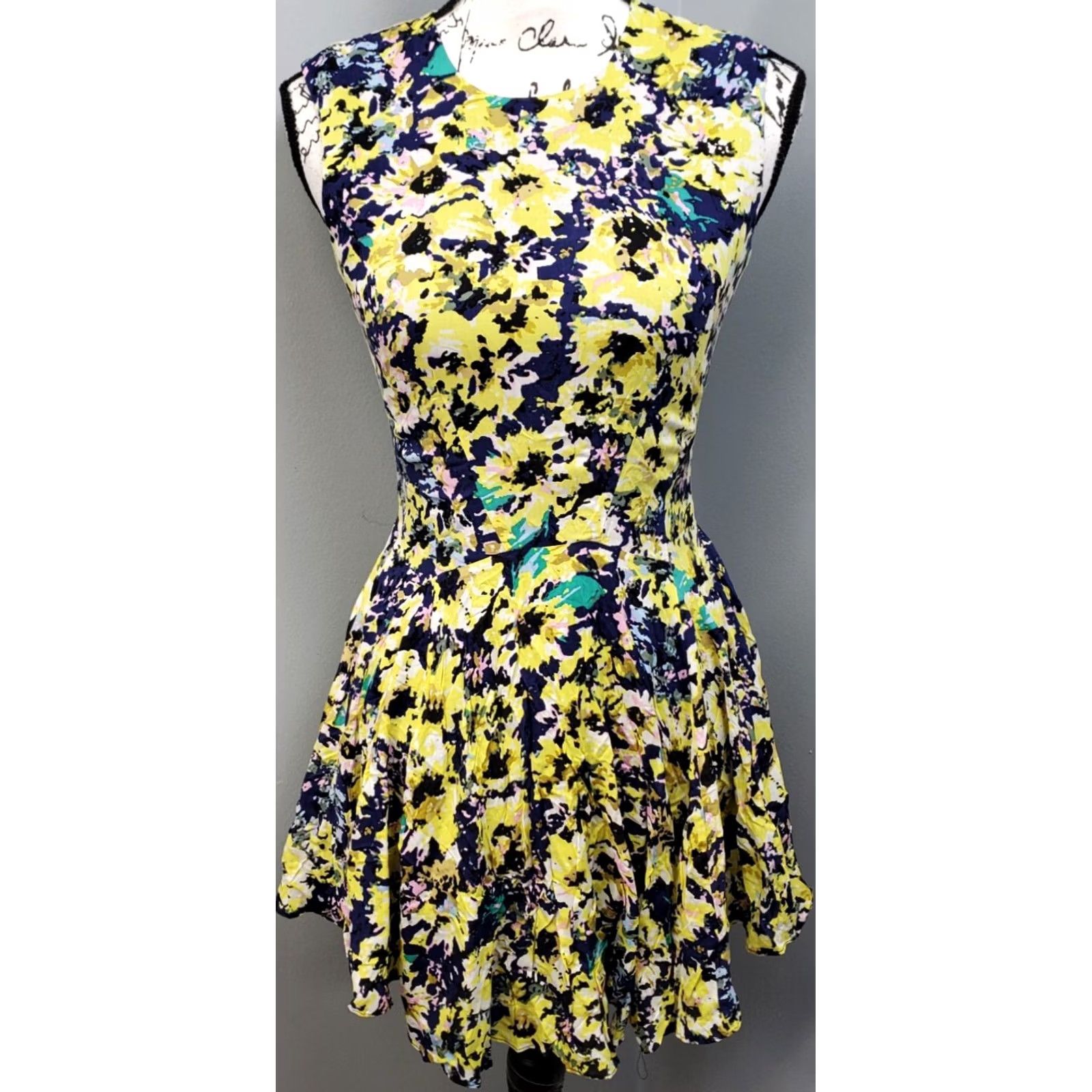 H&M H&M Mini Dress Womens Size 4 Multicolor Lined Sleeveless Peplum Hem Back Zipper Size S / US 4 / IT 40 - 2 Thumbnail