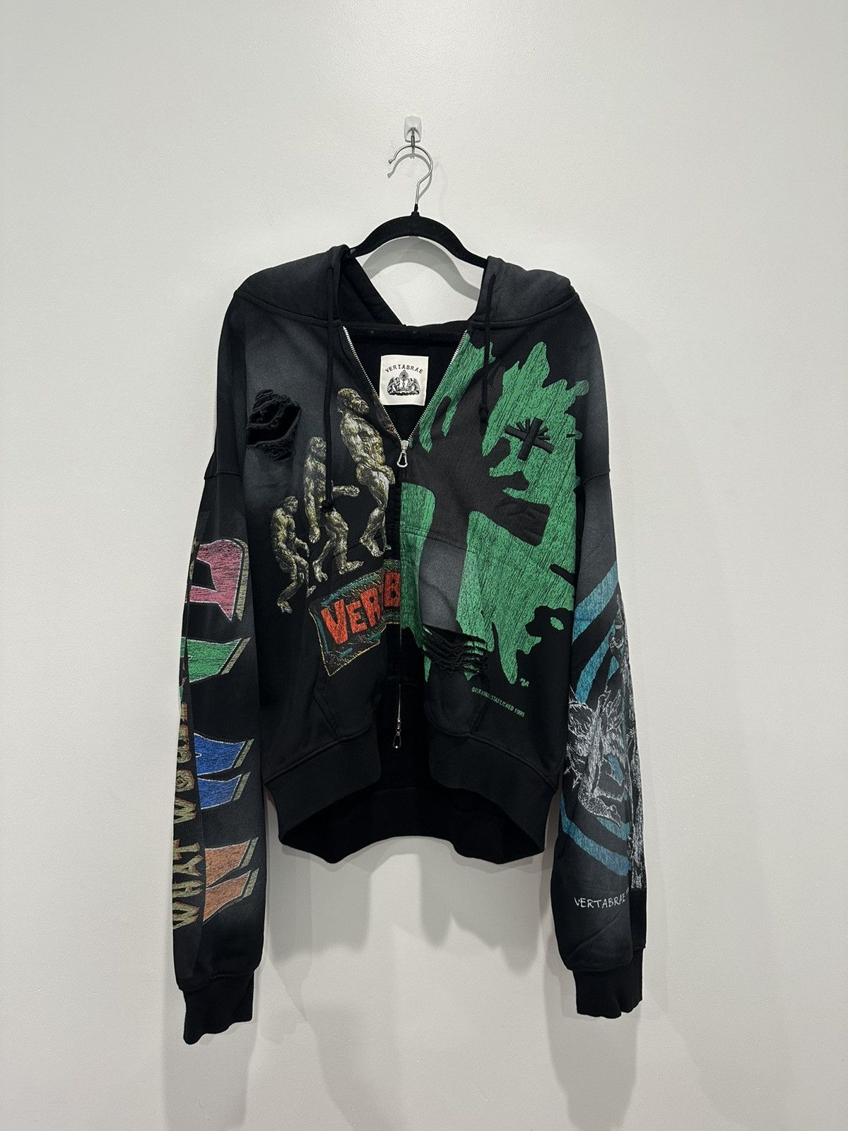 image of Vertabrae Space Zip Hoodie in Black, Men's (Size Large)