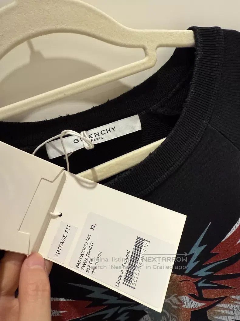 Givenchy Givenchy Charcoal-black distressed cracked print crewneck Size US XL / EU 56 / 4 - 6 Thumbnail