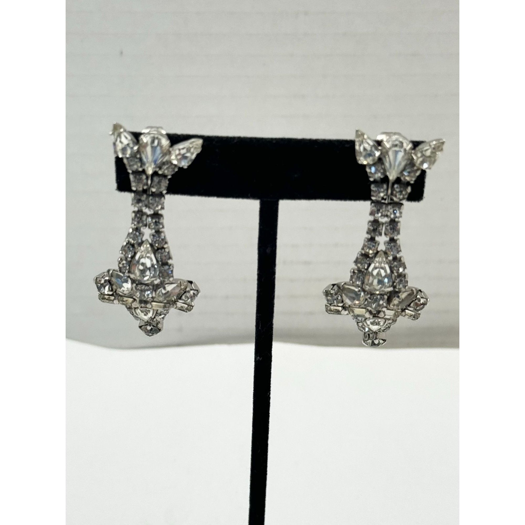 Vintage Vintage rhinestone dangle drop earrings Size ONE SIZE - 2 Thumbnail