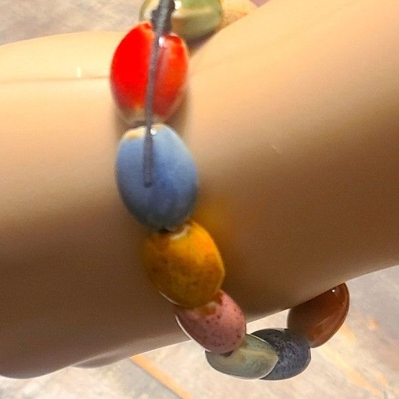 Other Multicolor Ceramic Beaded Bracelet On Adjustable Cord For Wo Size ONE SIZE - 1 Thumbnail