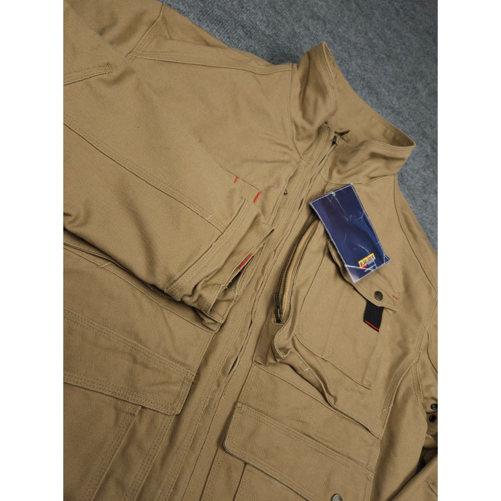 Vintage BLAKLADER Brawny Canvas Jacket Men 2XL Brown Heavy Duty Zip Pockets NWT Size US XXL / EU 58 / 5 - 6 Thumbnail