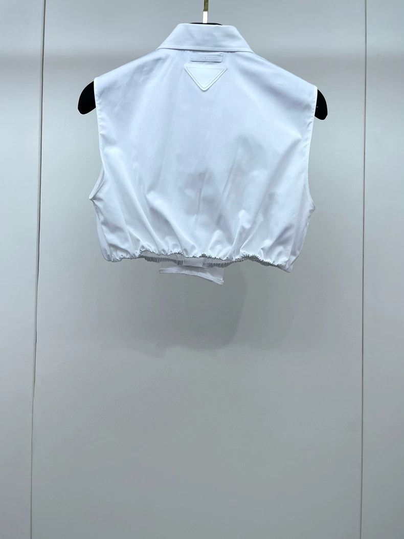 Prada Prada White pleated short sleeveless shirt Size XS / US 0-2 / IT 36-38 - 2 Thumbnail