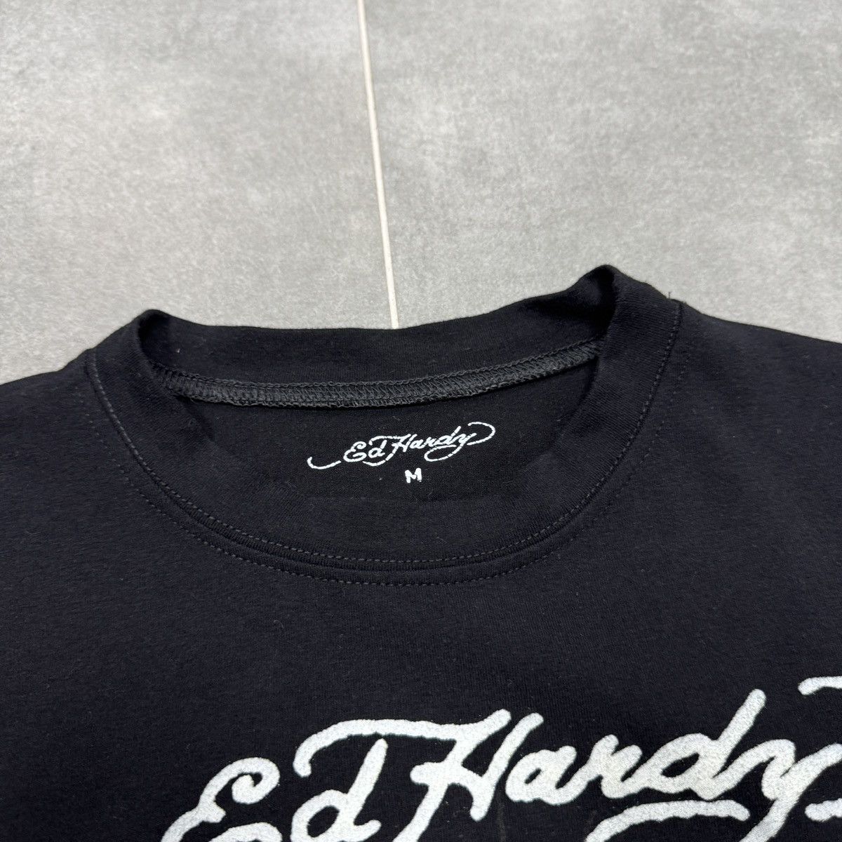 Ed Hardy Ed Hardy by Christian Audigier Tattoo Skull Crop Top Shirt Size M / US 6-8 / IT 42-44 - 7 Thumbnail