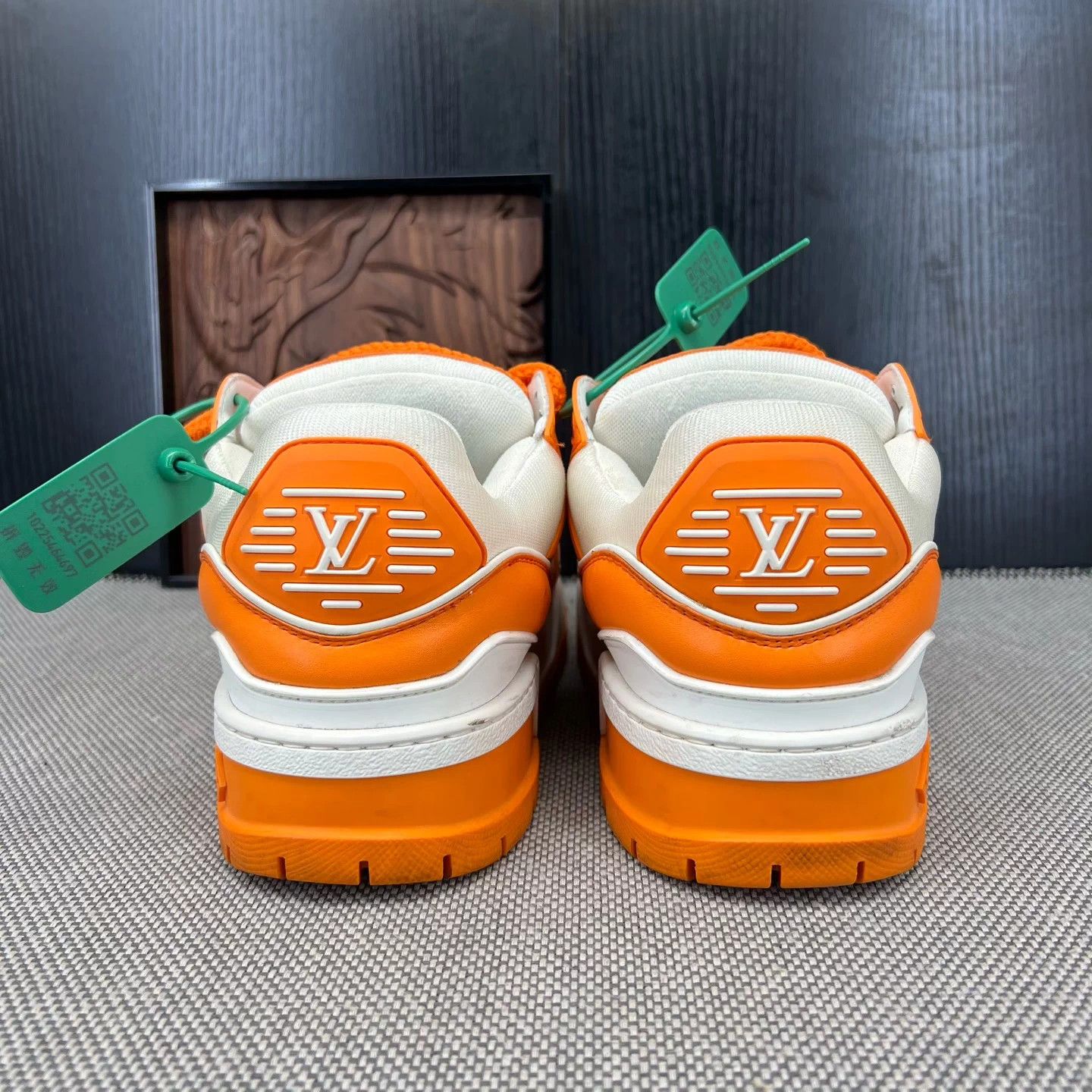 Louis Vuitton LV Trainer Maxi White Orange Clefable 5.5/39.5 Size US 6.5 / EU 39-40 - 6 Thumbnail