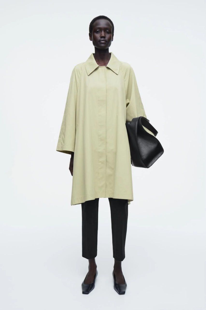 Cos Cos oversized voluminous car coat Light Green Trench Jacket Size M / US 6-8 / IT 42-44 - 1 Thumbnail