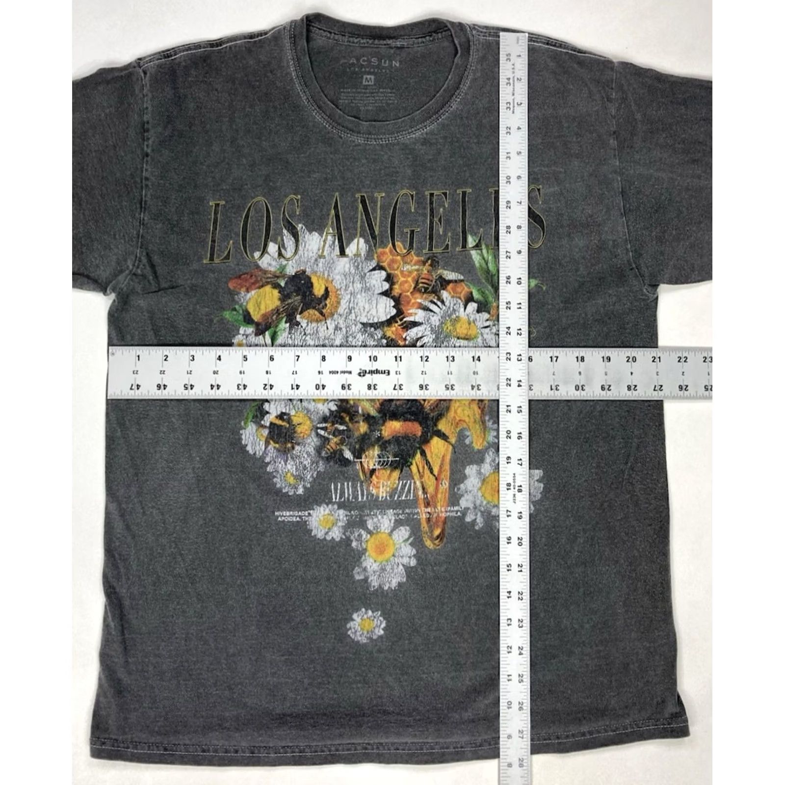 Pacsun Pacsun Los Angeles Flower Bee Graphic T-shirt Men Medium Gray Short Sleeve Size US M / EU 48-50 / 2 - 5 Thumbnail