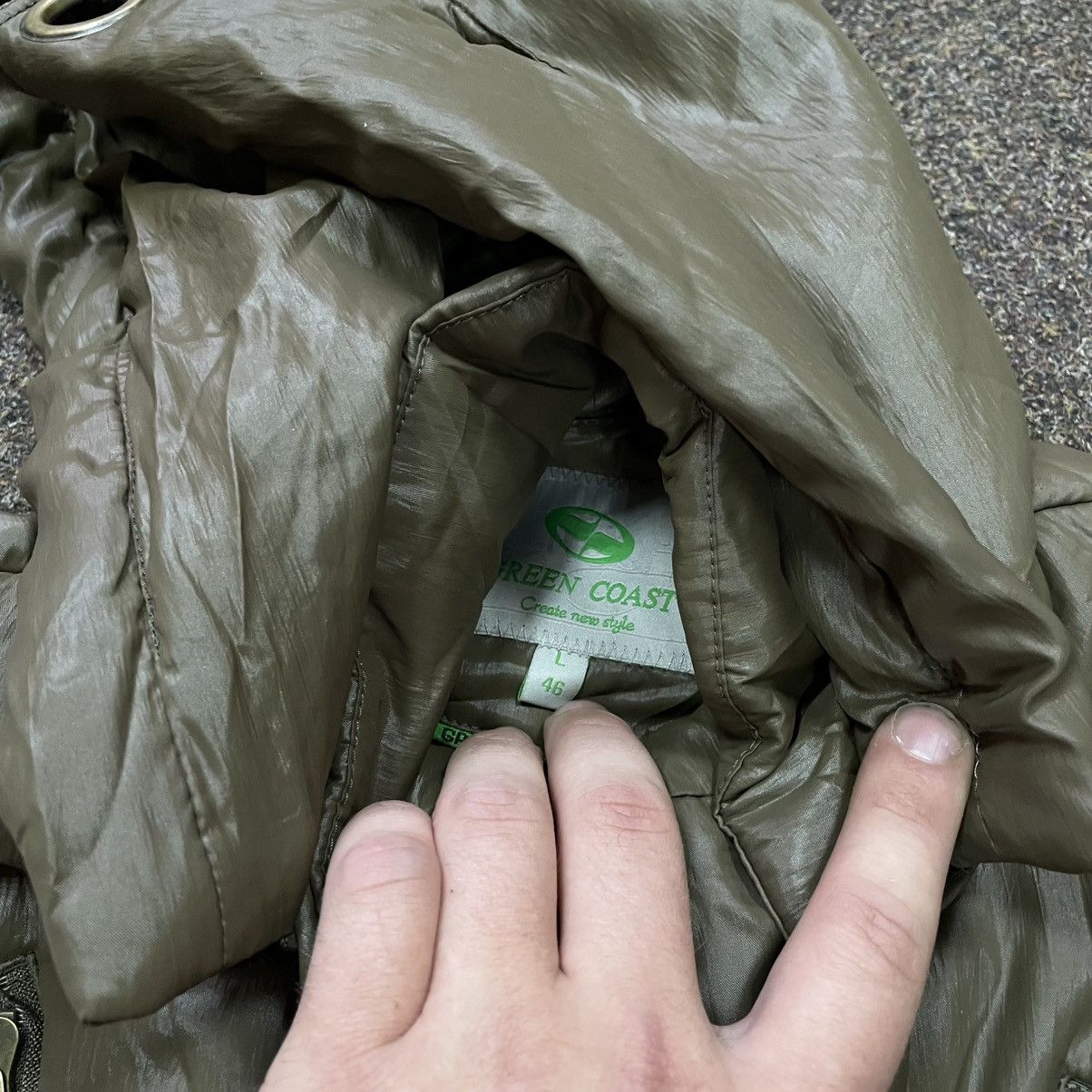 Japanese Brand Vintage 90s Puffer Jacket Olive Style Emo Punk Grail Y2K Size L / US 10 / IT 46 - 5 Thumbnail