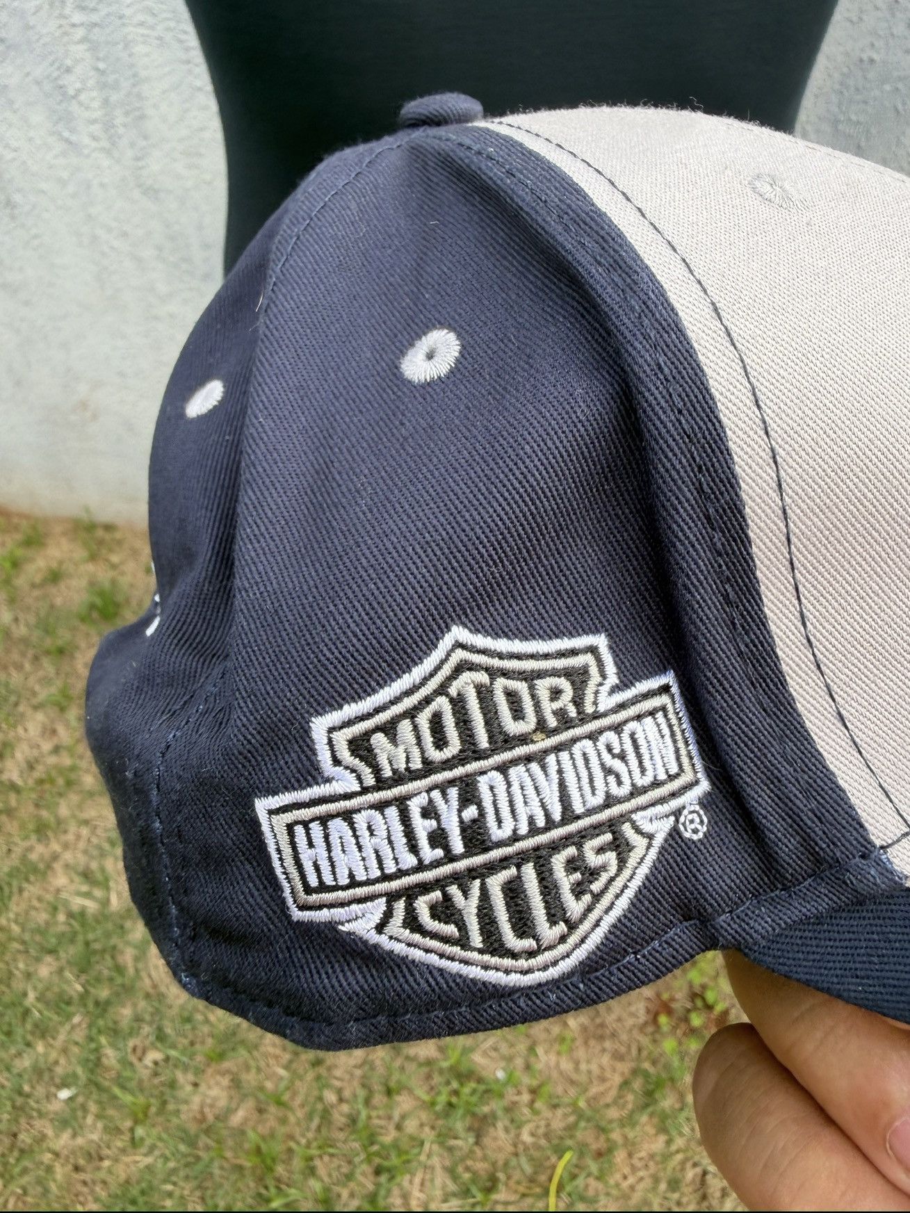 Harley Davidson Harley Davidson Baseball Hat Gray Blue Pearl Harbor Hawaii Size ONE SIZE - 2 Thumbnail