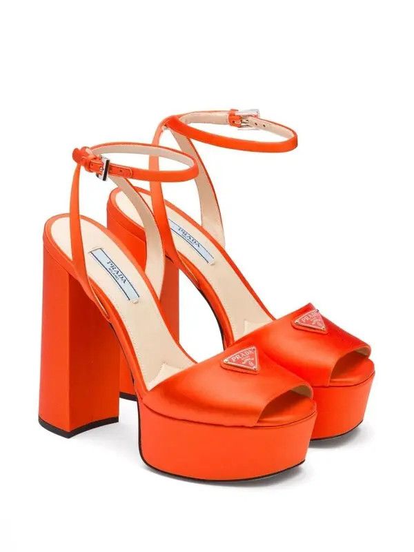 Prada o1la1rc1a0724 Heeled Sandals in Orange Size US 10 / IT 40 - 2 Thumbnail