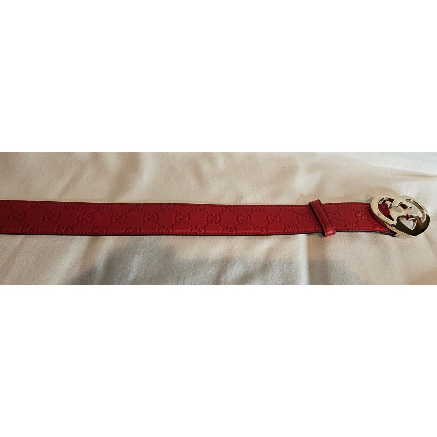 Gucci Gucci Red Guccissima Leather Heart Buckle Belt Size ONE SIZE - 6 Thumbnail