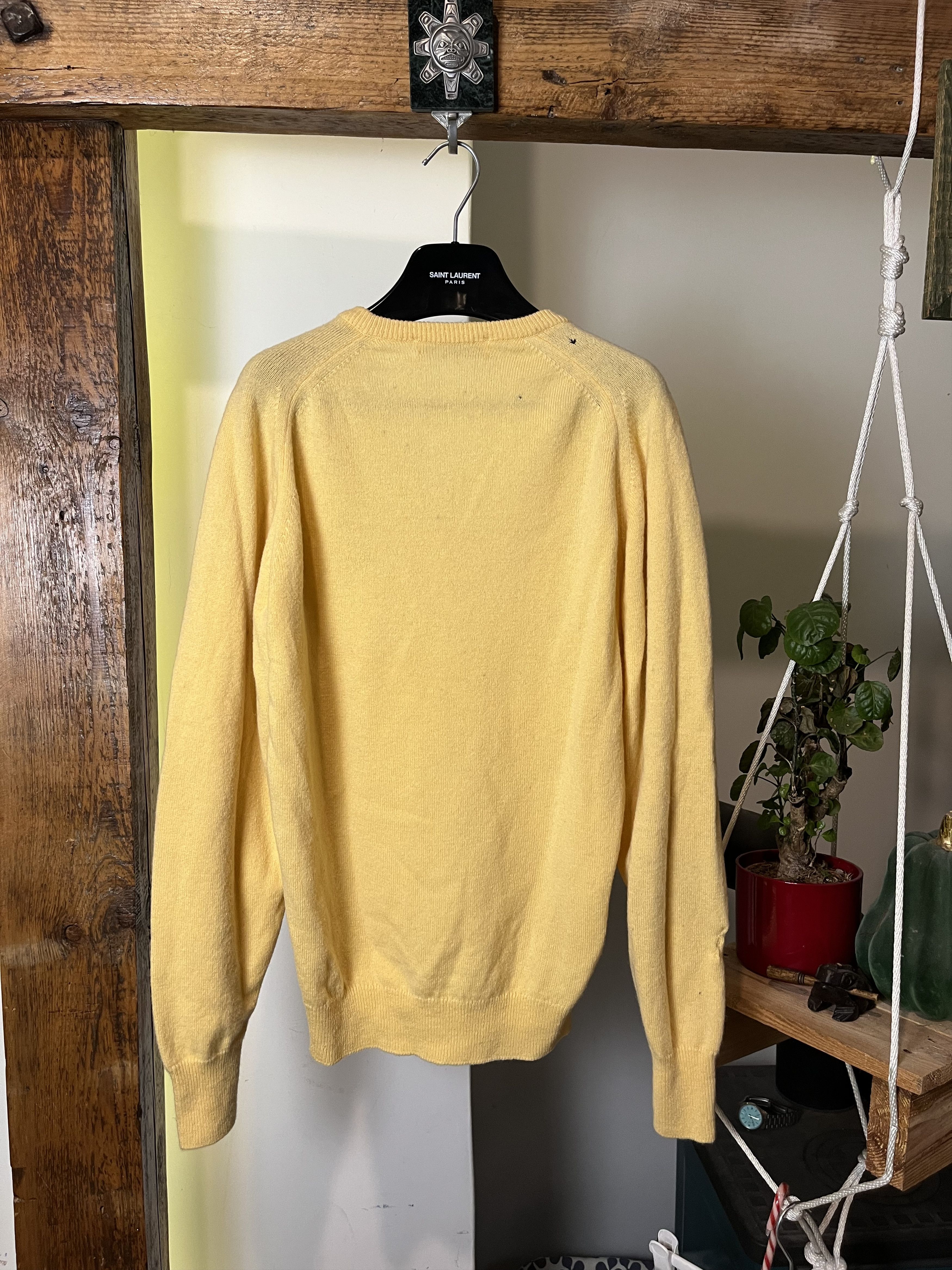 Burberry × Vintage 80s Burberrys Yellow Wool Knitted Sweater Size US M / EU 48-50 / 2 - 2 Thumbnail