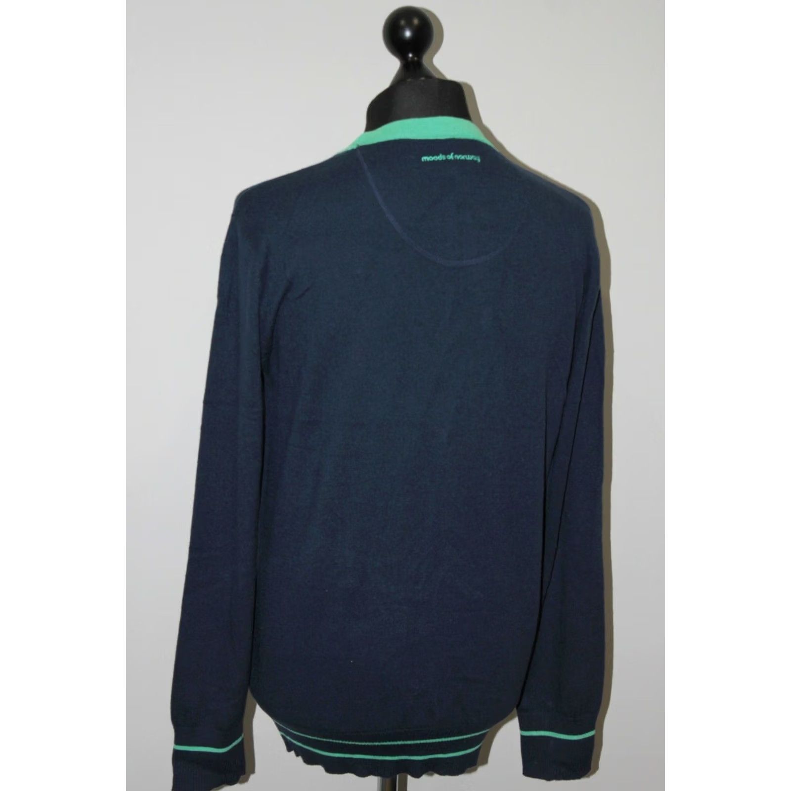 Vintage Moods of Norway mens blue cotton wool jumper Size L Size US L / EU 52-54 / 3 - 4 Thumbnail