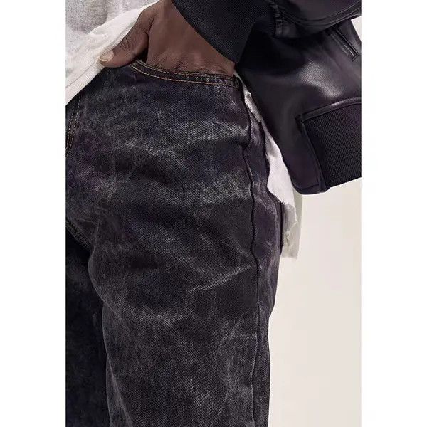 Vintage VIBE Street Splash Inked Washed Old Ripped Baggy Jeans Size US 32 / EU 48 - 4 Thumbnail