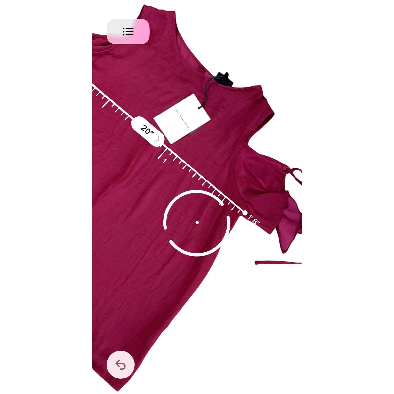Other Who What Wear Burgundy Cold Shoulder Top Blouse MEDIUM NWT Size M / US 6-8 / IT 42-44 - 4 Thumbnail