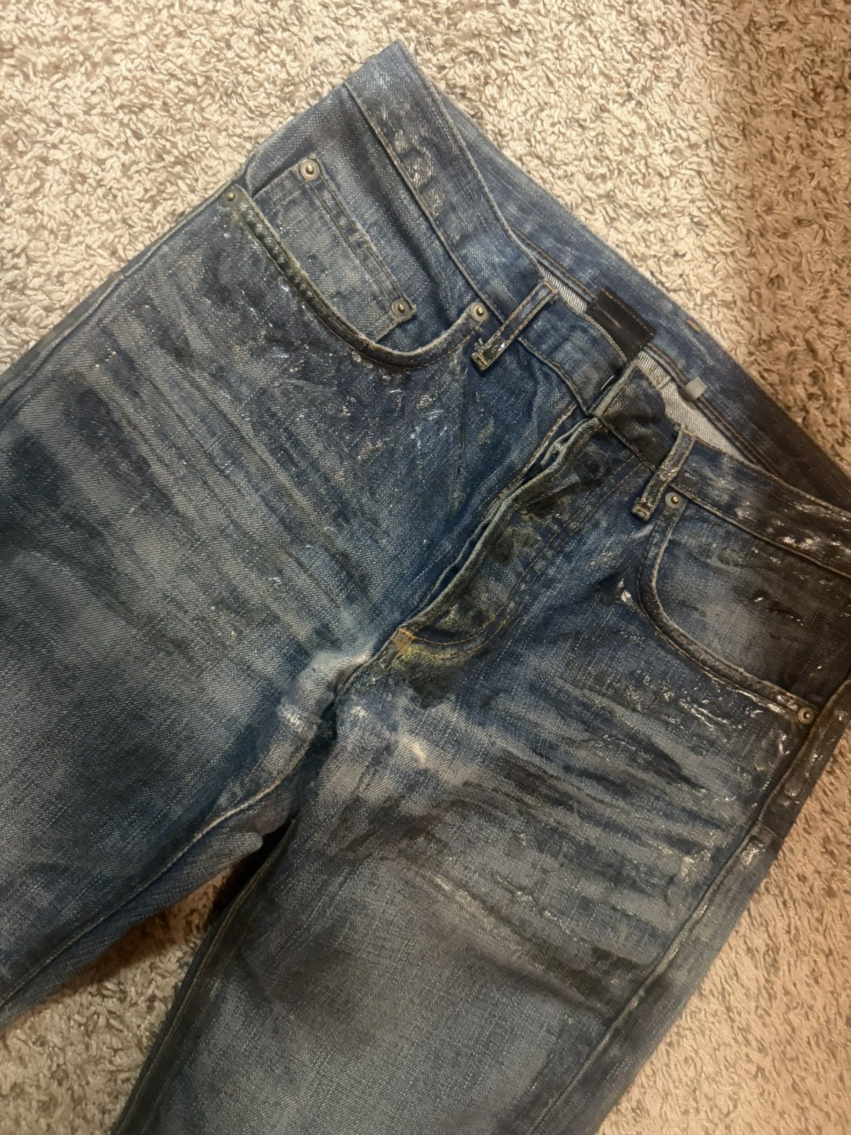 Dior Dior Homme AW05 Blue Luster Waxed Denim | Grailed
