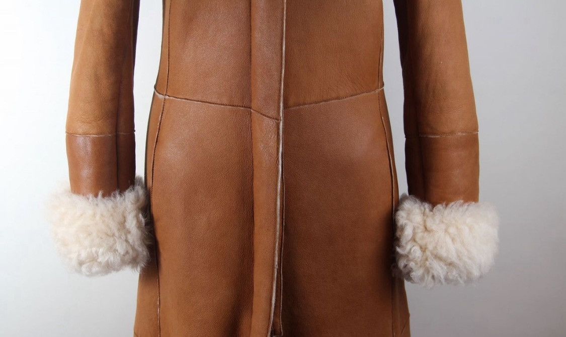 Burberry Burberry Brown Leather Sheepskin Shearling Coat Biker Jacket Size XS / US 0-2 / IT 36-38 - 4 Thumbnail