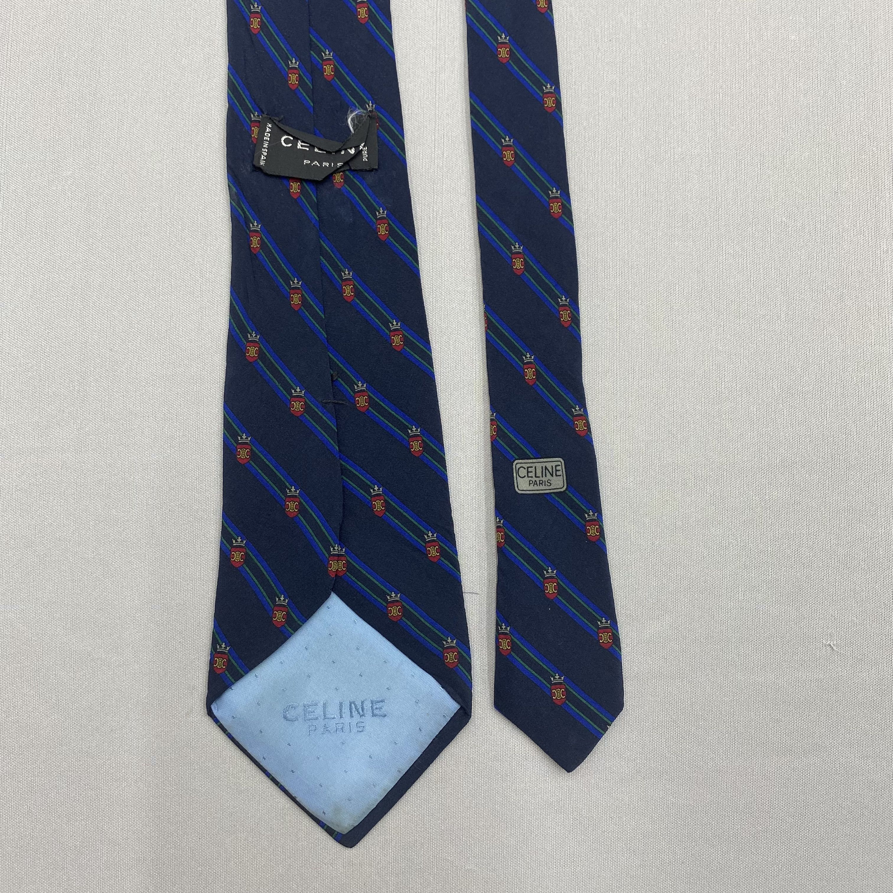 Celine Vintage Celine SILK Necktie Cravate Pure Silk Neck Tie Size ONE SIZE - 6 Thumbnail