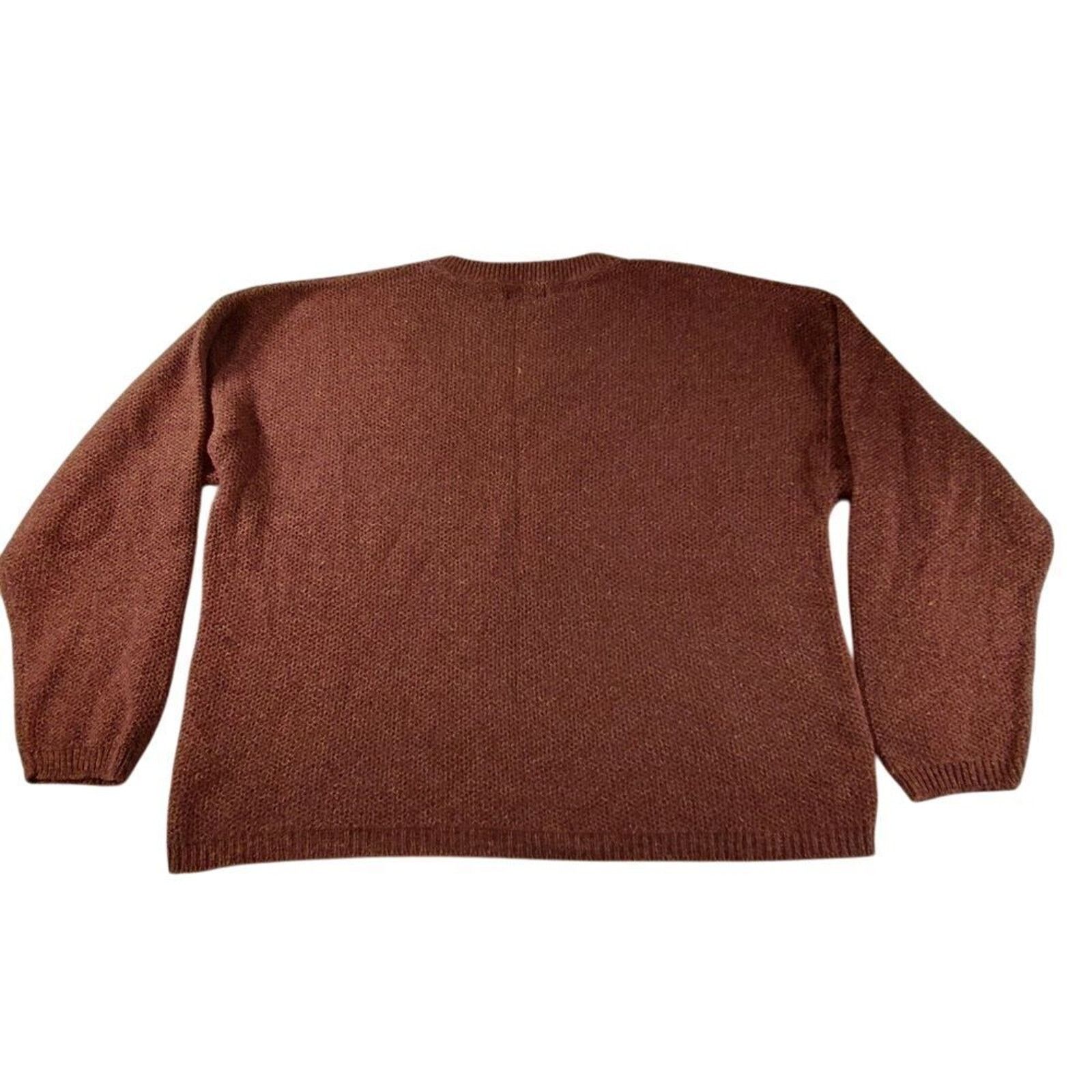 & Other Stories Vintage 90s St Johns Bay Sweater XXL Brown Grandpa Made USA Size US XXL / EU 58 / 5 - 2 Thumbnail