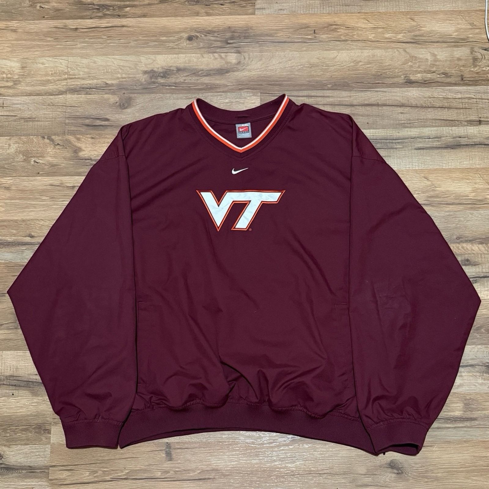 Nike Y2K Nike Team Virginia Tech Center Swoosh Windbreaker Size US XXL / EU 58 / 5 - 1 Thumbnail