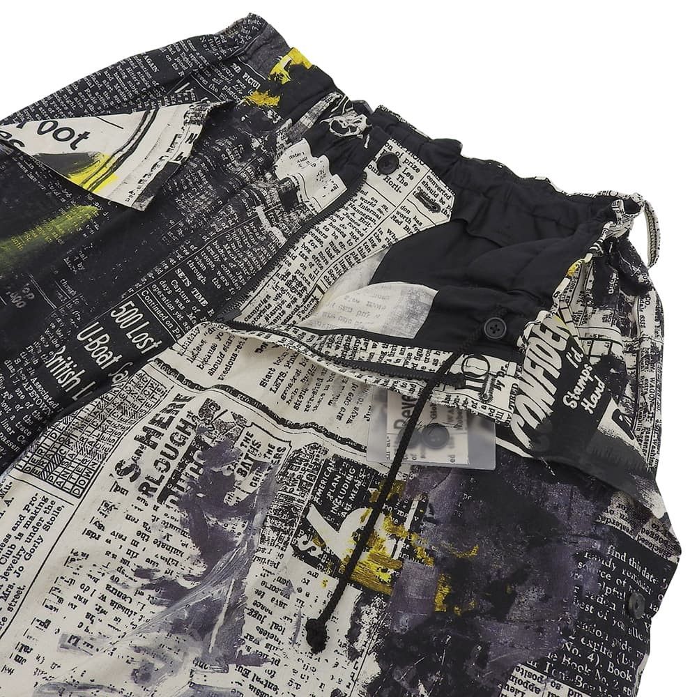 Yohji Yamamoto Yohji Yamamoto POUR HOMME Newspaper Drawstring Shorts Size US 31 - 6 Thumbnail