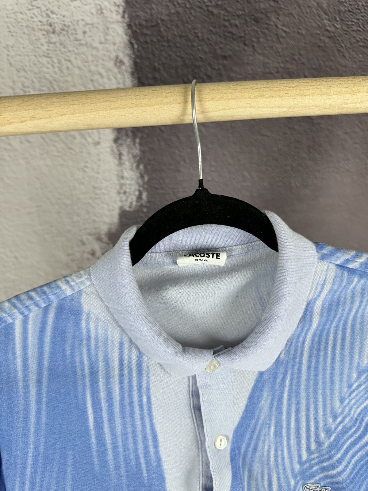 Lacoste Lacoste Pale Lilac Slim Fit Polo Blue Palm Leaf Pattern Size US L / EU 52-54 / 3 - 8 Thumbnail