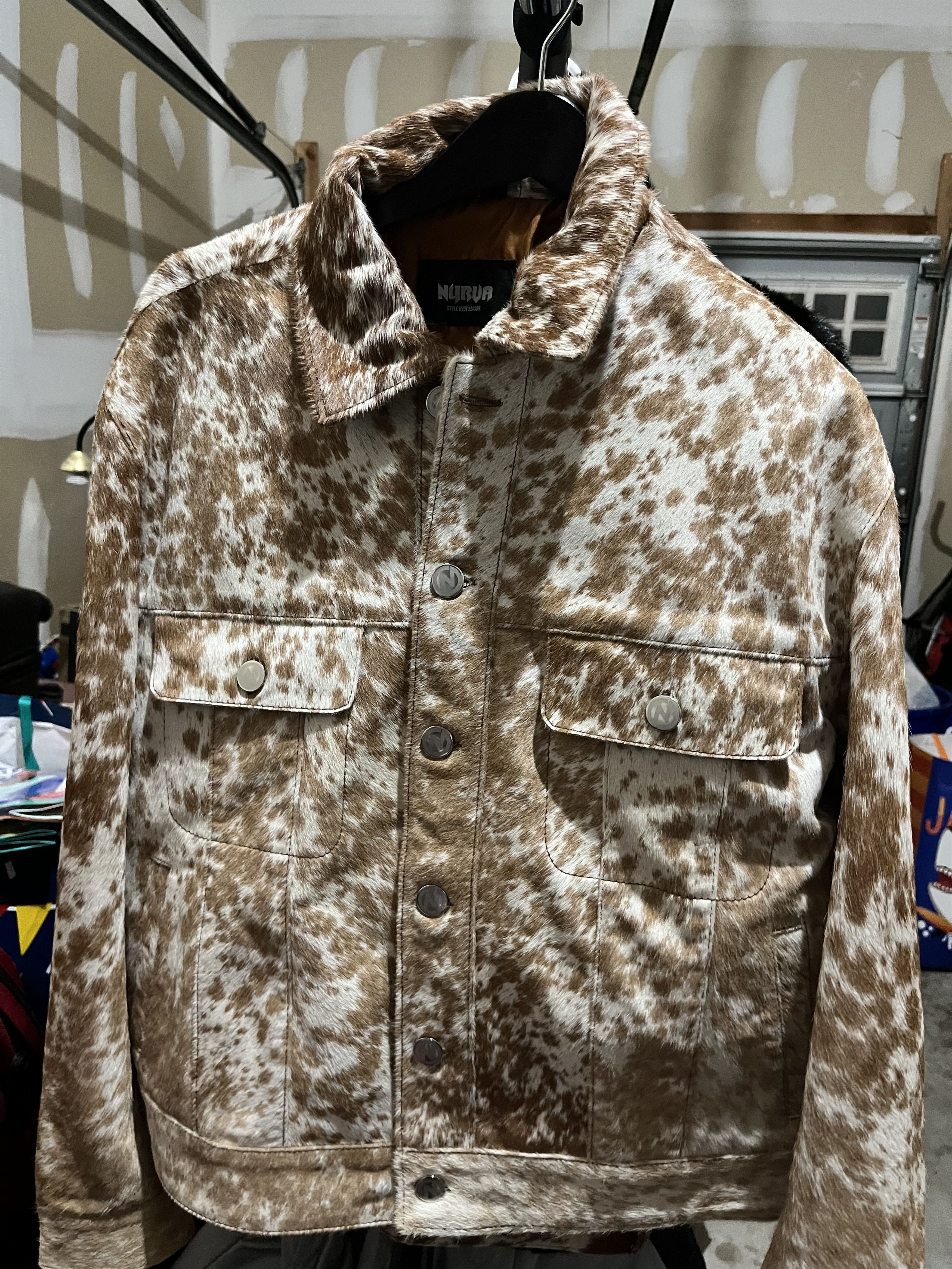 NYRVA NYRVA Rawhide Button Up Trucker/Tan/White jacket Size US M / EU 48-50 / 2 - 1 Thumbnail