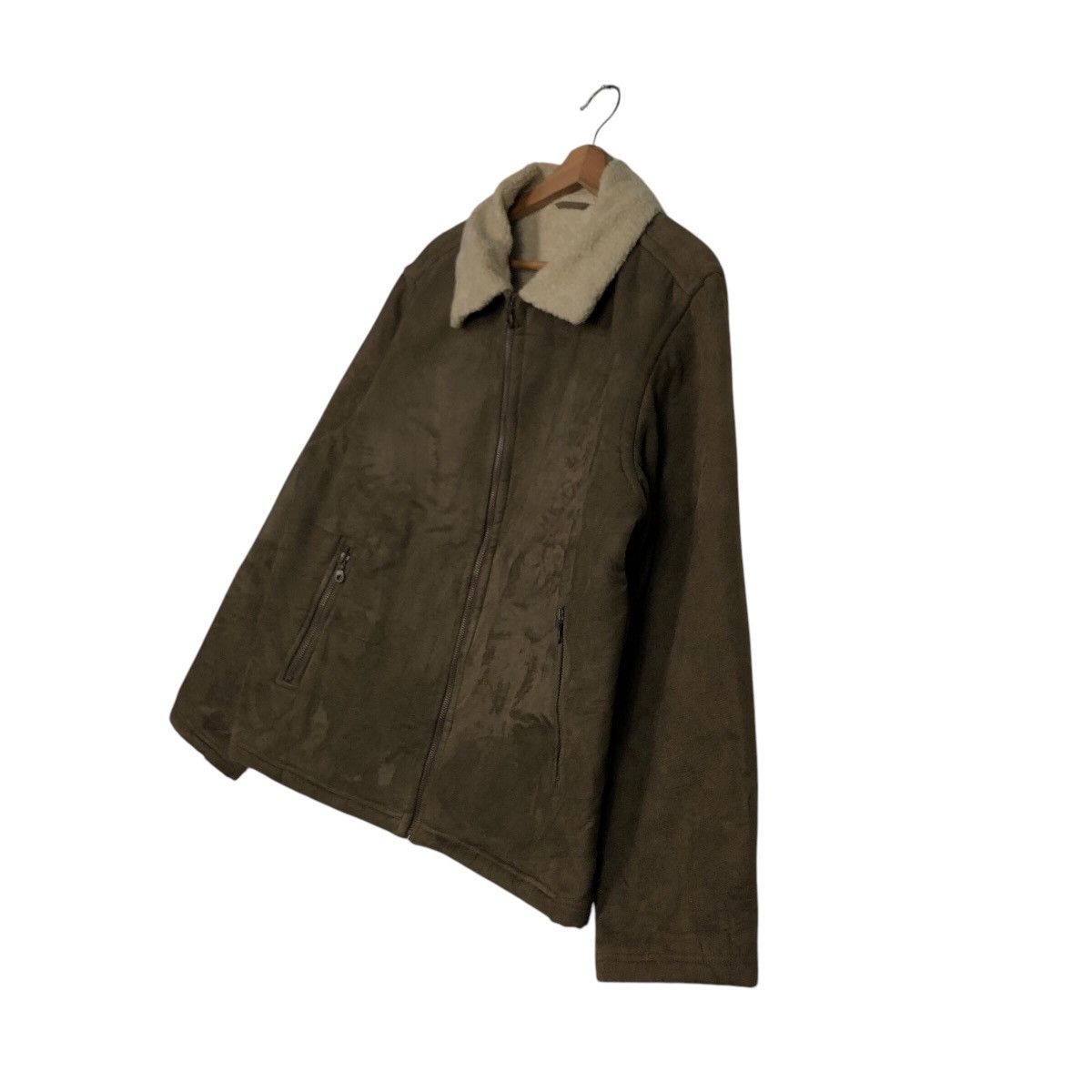Japanese Brand 📌Vintage Leather Jacket Uniqlo Sherpa Blanket Issey Miyake Size US L / EU 52-54 / 3 - 3 Thumbnail