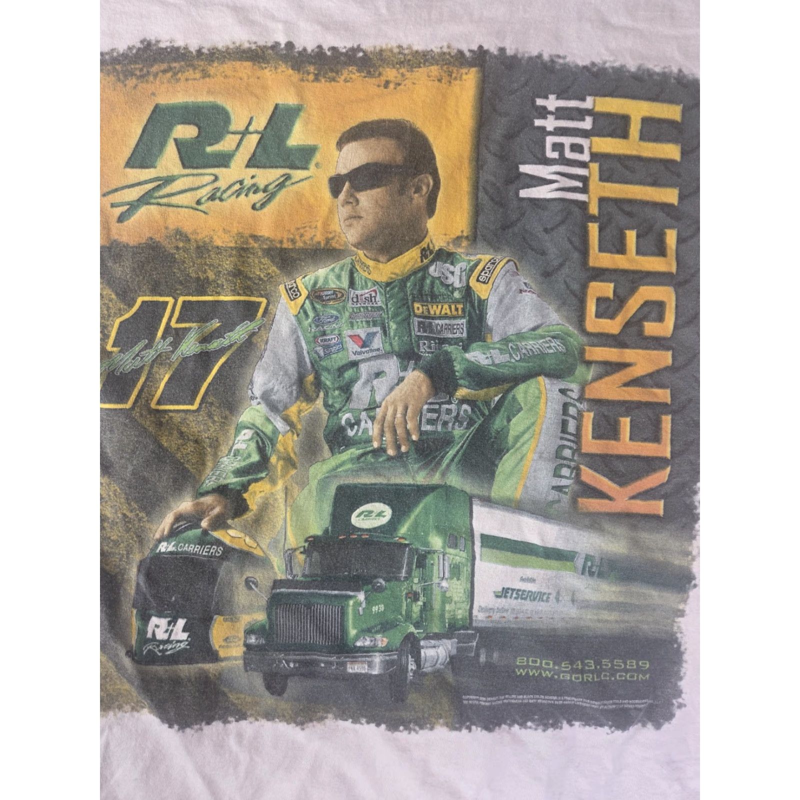 NASCAR VINTAGE Nascar Racing Matt Kenseth R&L Racing T Shirt XL White Men's Distressed Graphic Tee 2000s Size US XL / EU 56 / 4 - 6 Thumbnail
