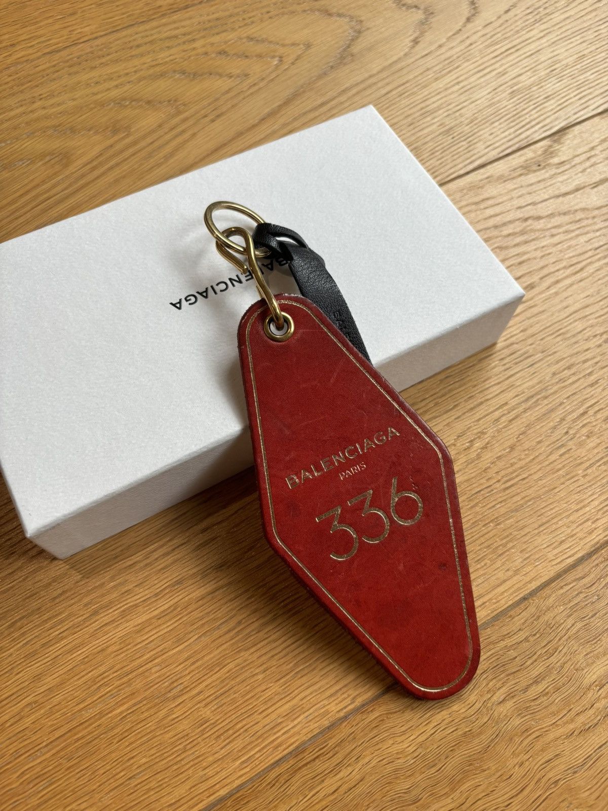 Balenciaga Burgundy Hotel Keychain Bag Charm | Grailed