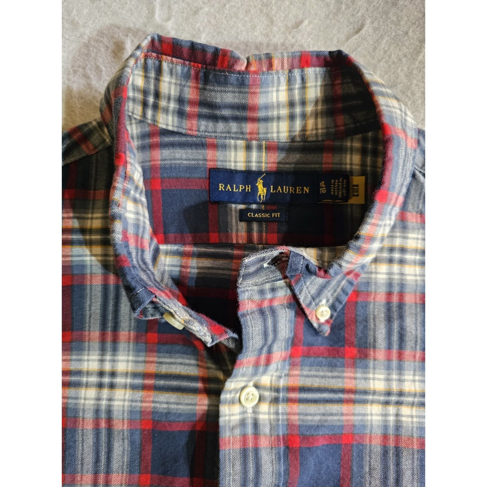 Ralph Lauren Polo Ralph Lauren Shirt Button-Up Oxford Classic Blue Red Check Mens Sz XL Size US XL / EU 56 / 4 - 3 Thumbnail